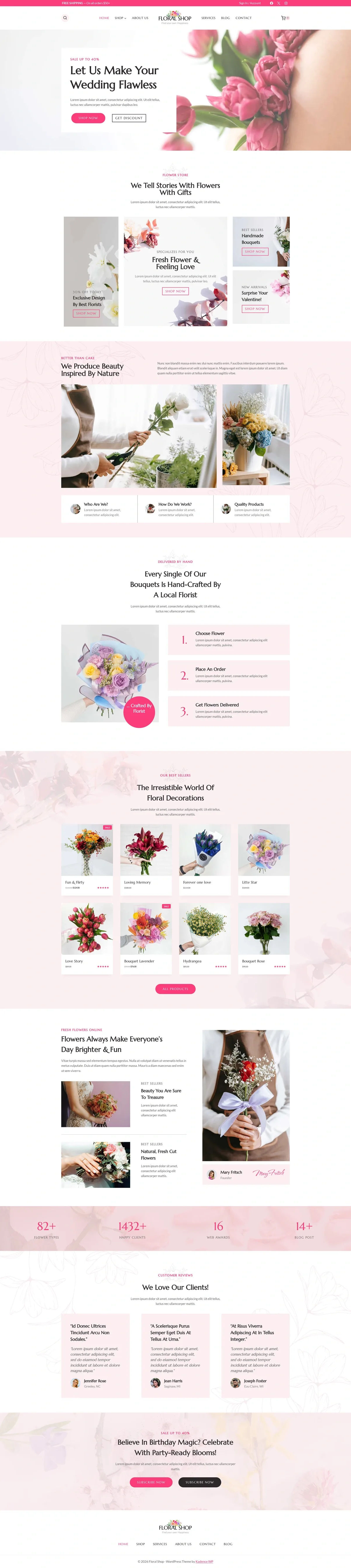 Floral Shop 鲜花绿植WordPress模板