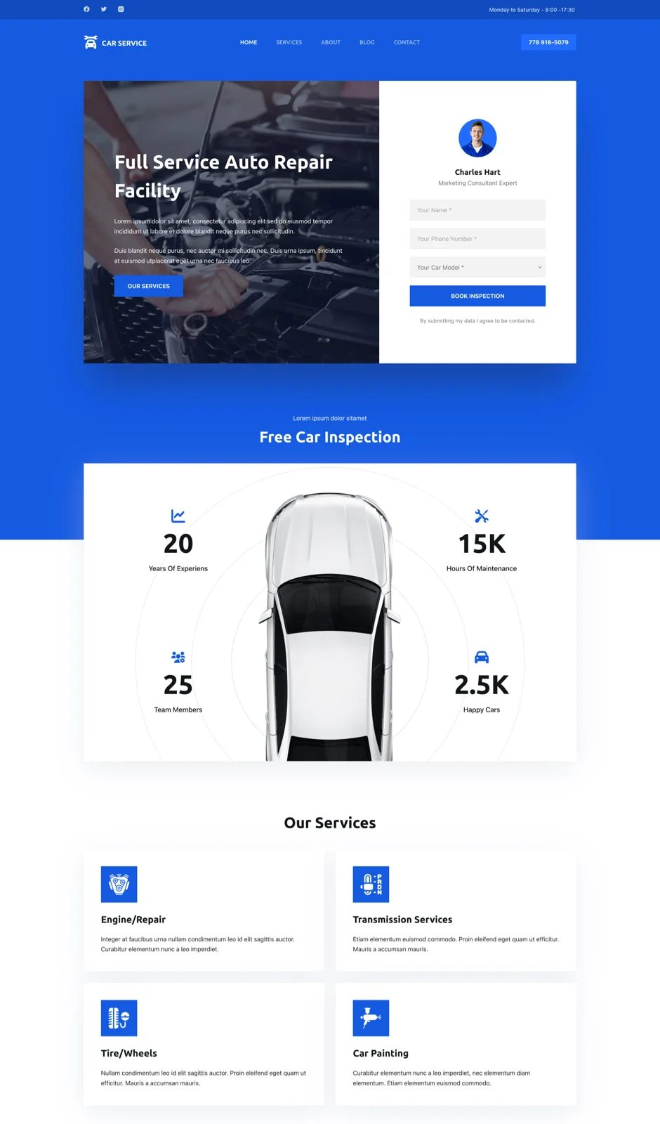 Car Service 汽车服务WordPress模板