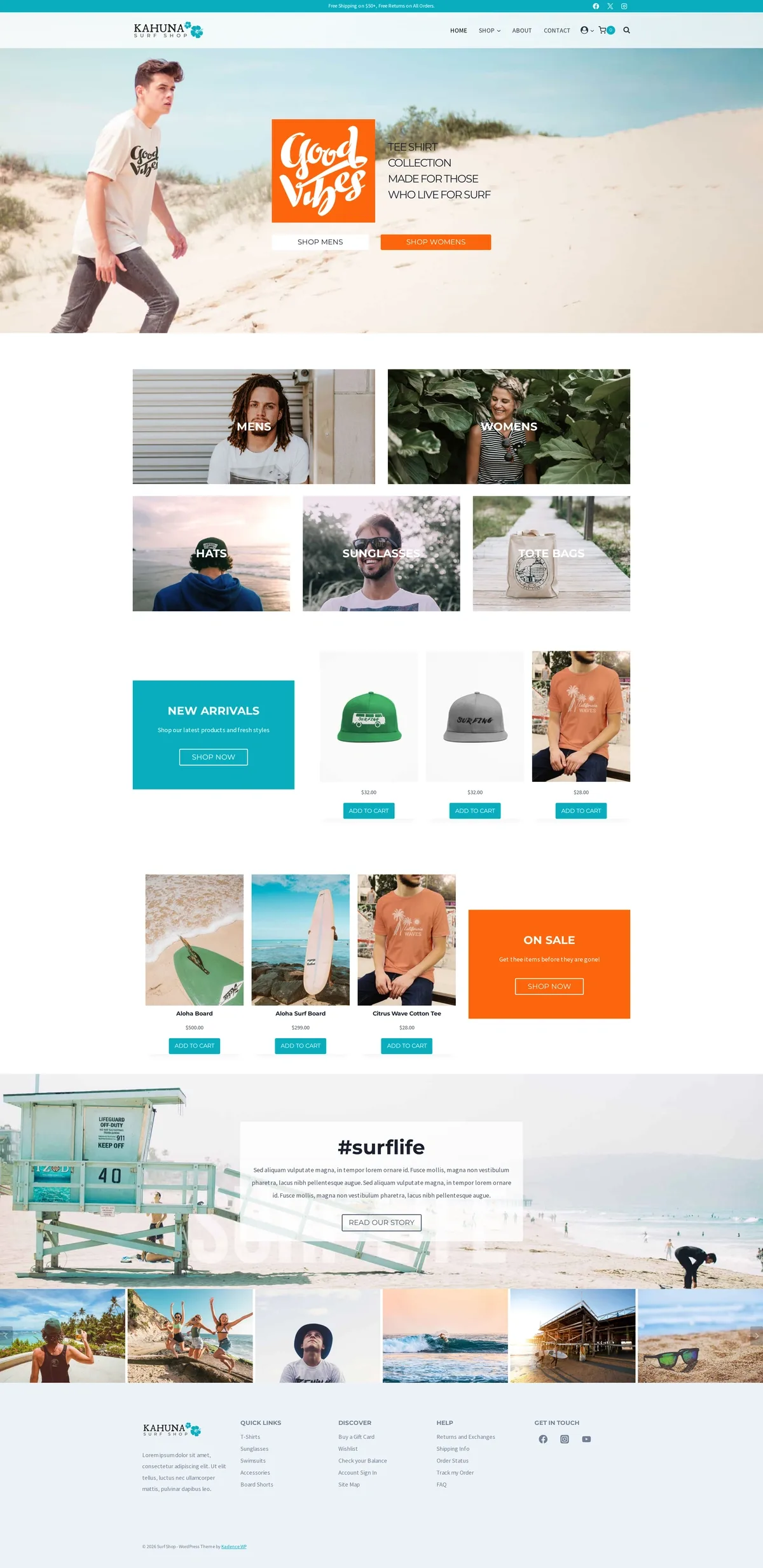 Surf Shop 户外电商WordPress模板