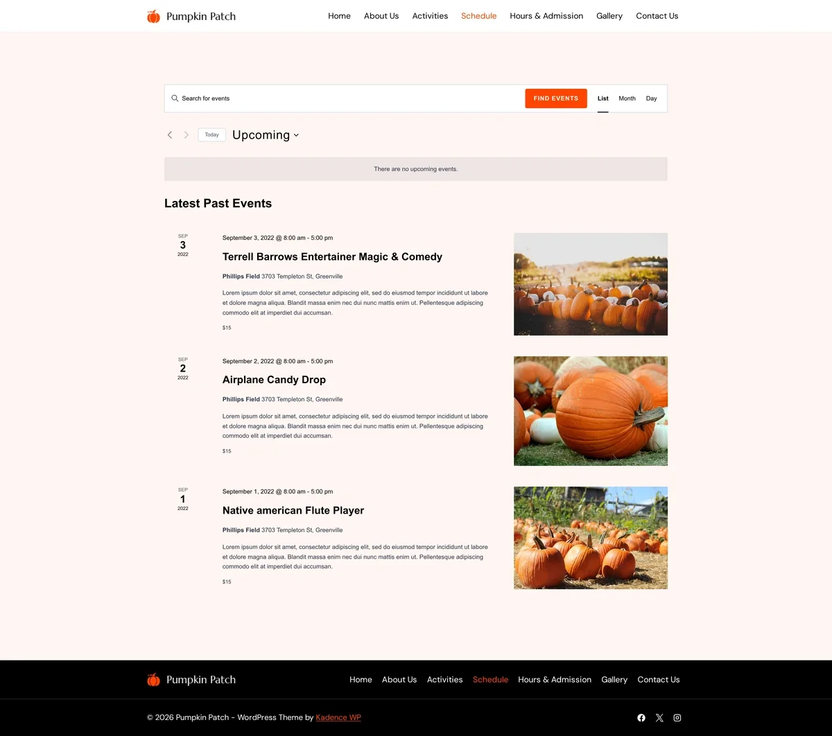Pumpkin Patch 04 行程表