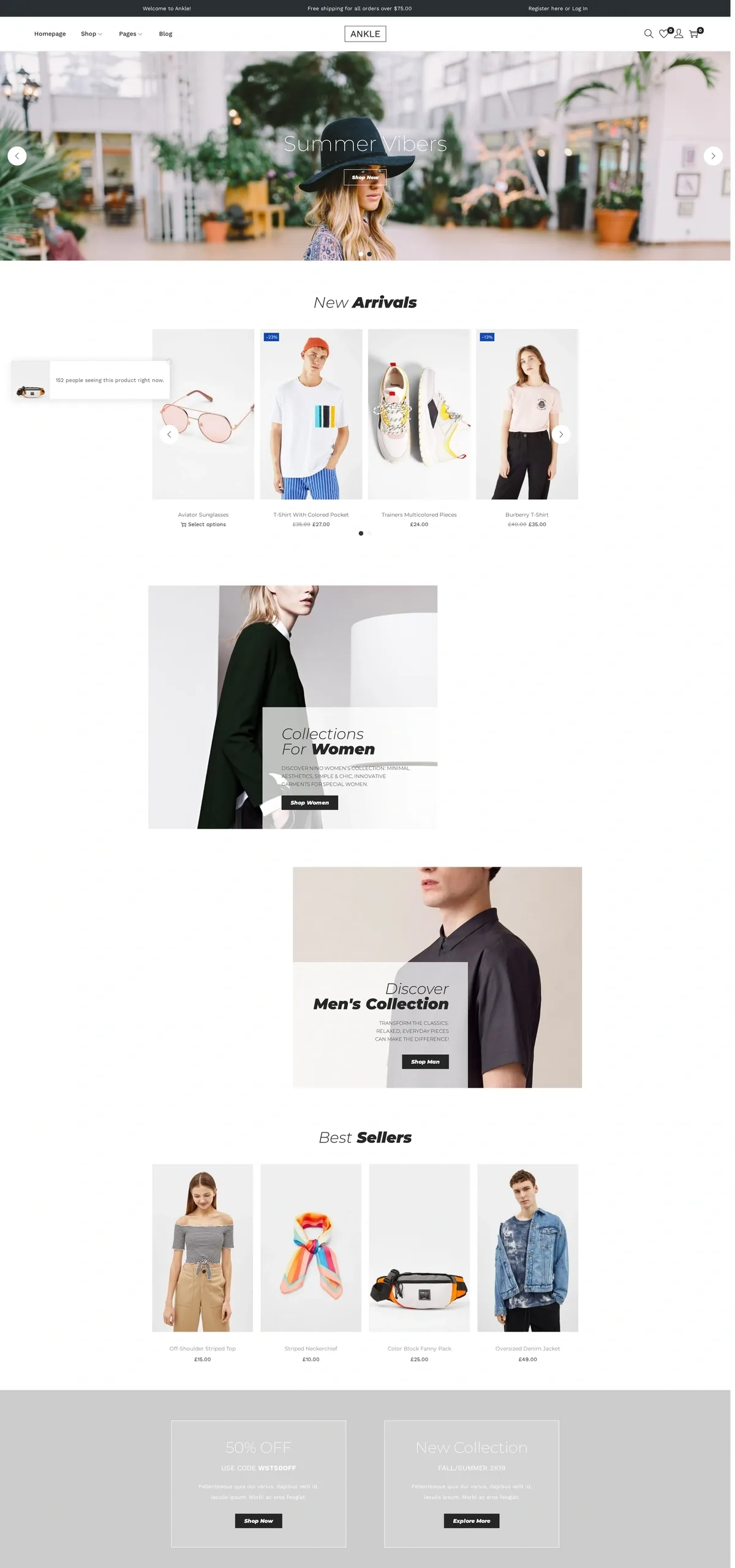Ankle – Black & White Fashion 时尚品牌WordPress模板