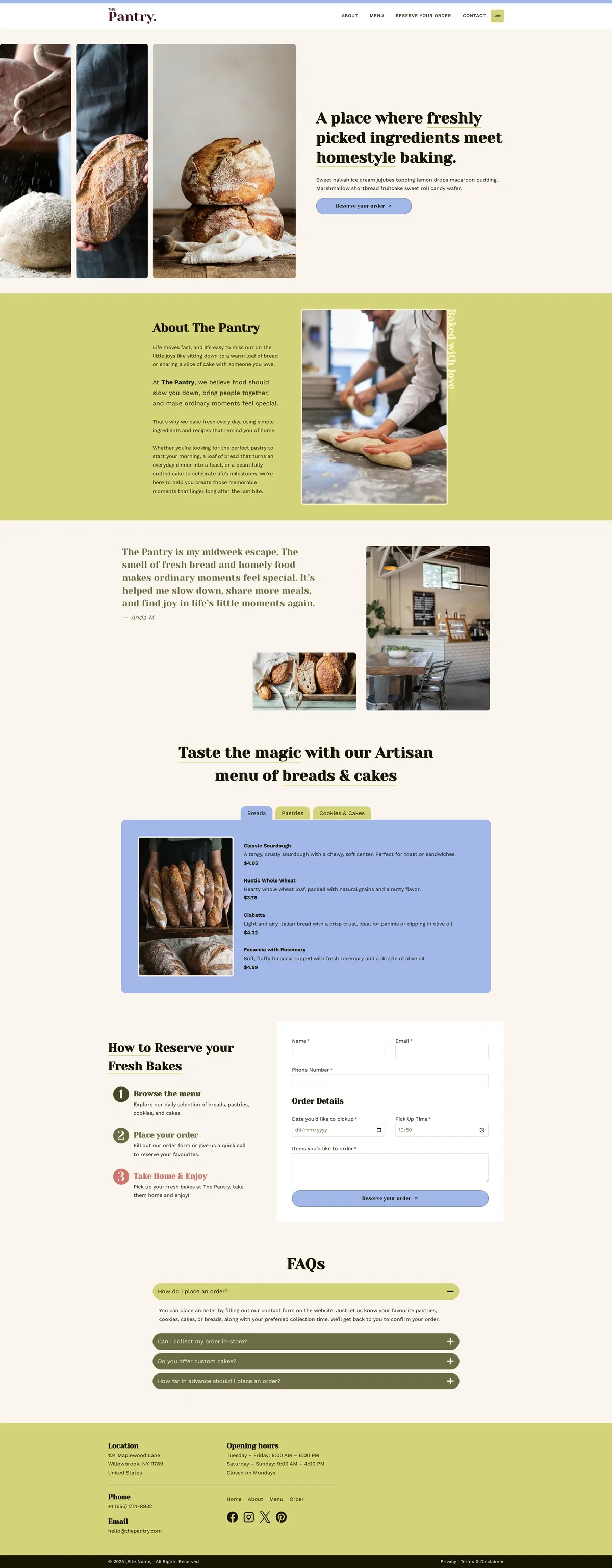 The Pantry 面包店WordPress模板