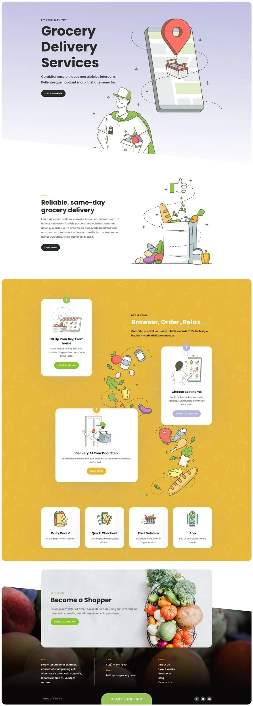 Grocery Delivery 餐饮品牌WordPress模板