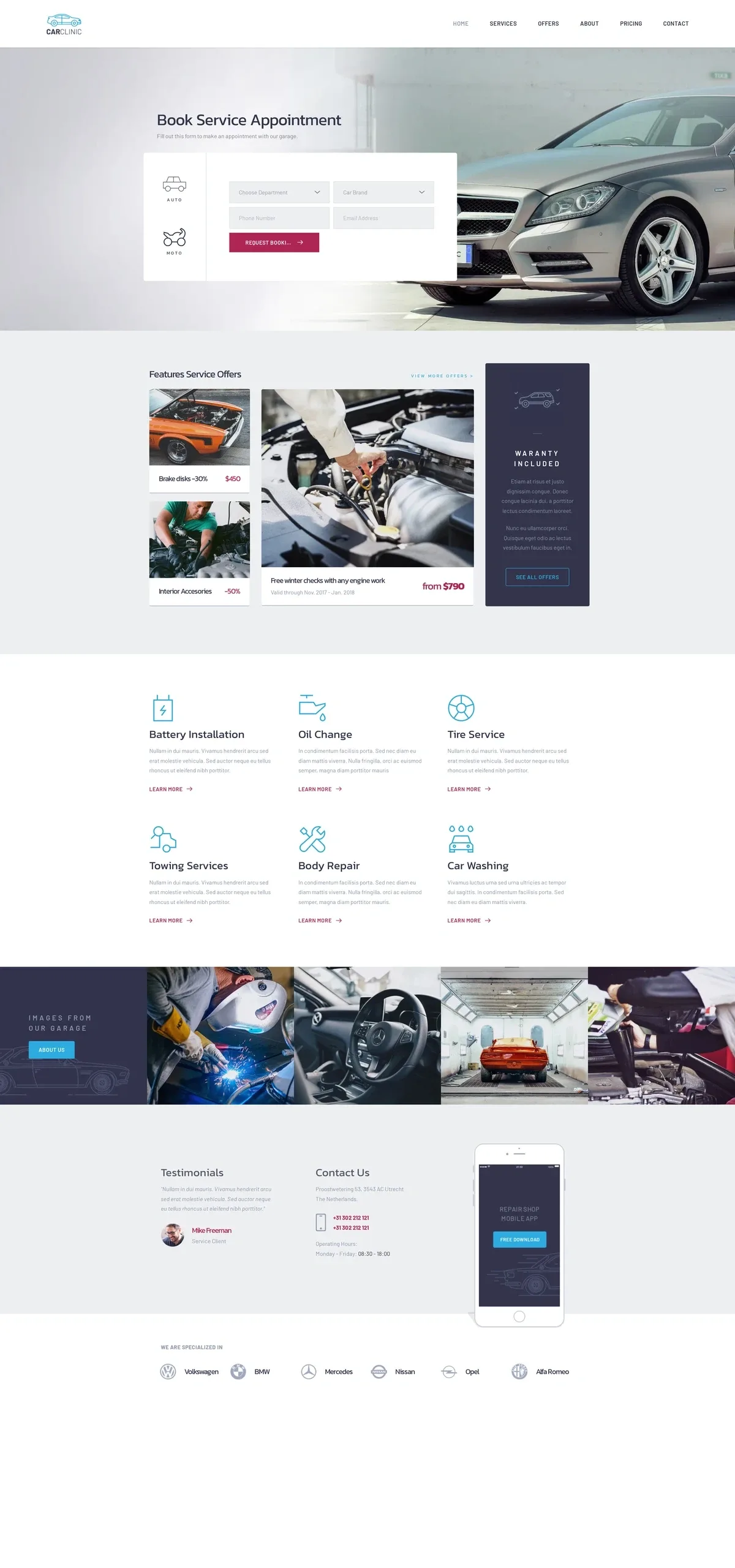 Car Clinic 汽车维修WordPress模板
