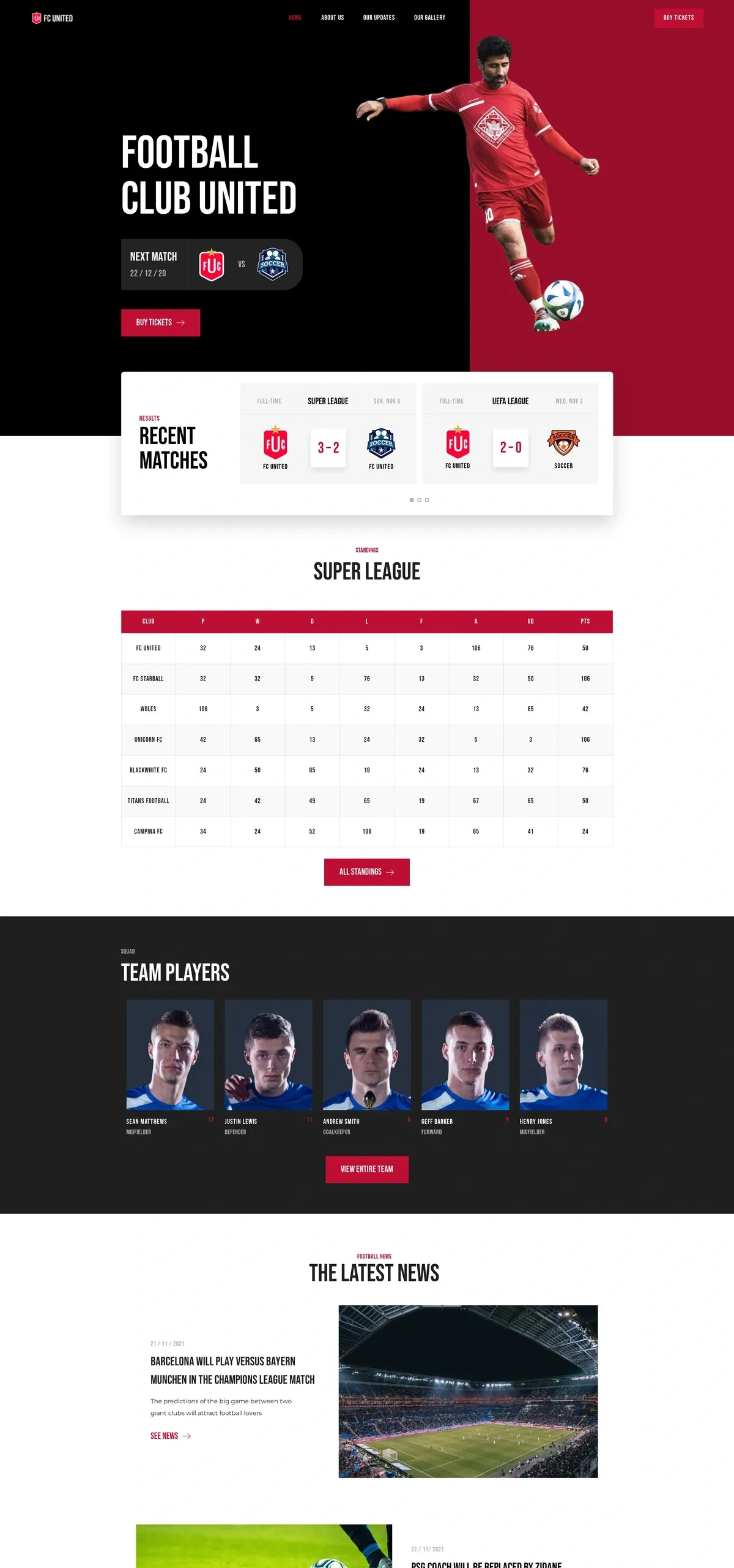 Football United 健身运动WordPress模板