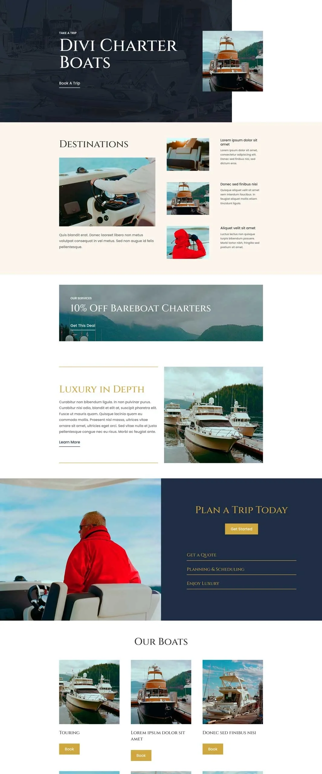 Charter Boat 旅游住宿WordPress模板