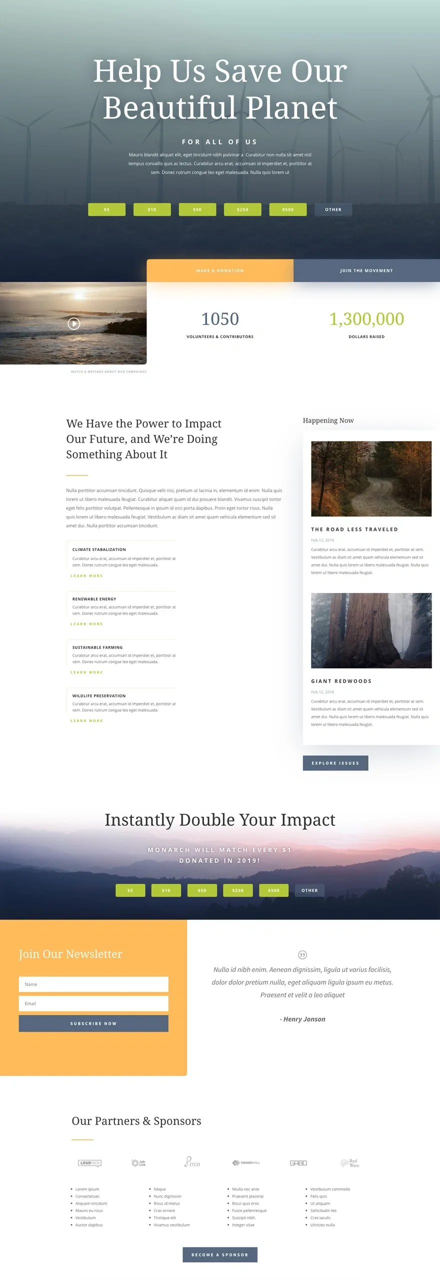 Environmental Nonprofit 公益捐赠WordPress模板