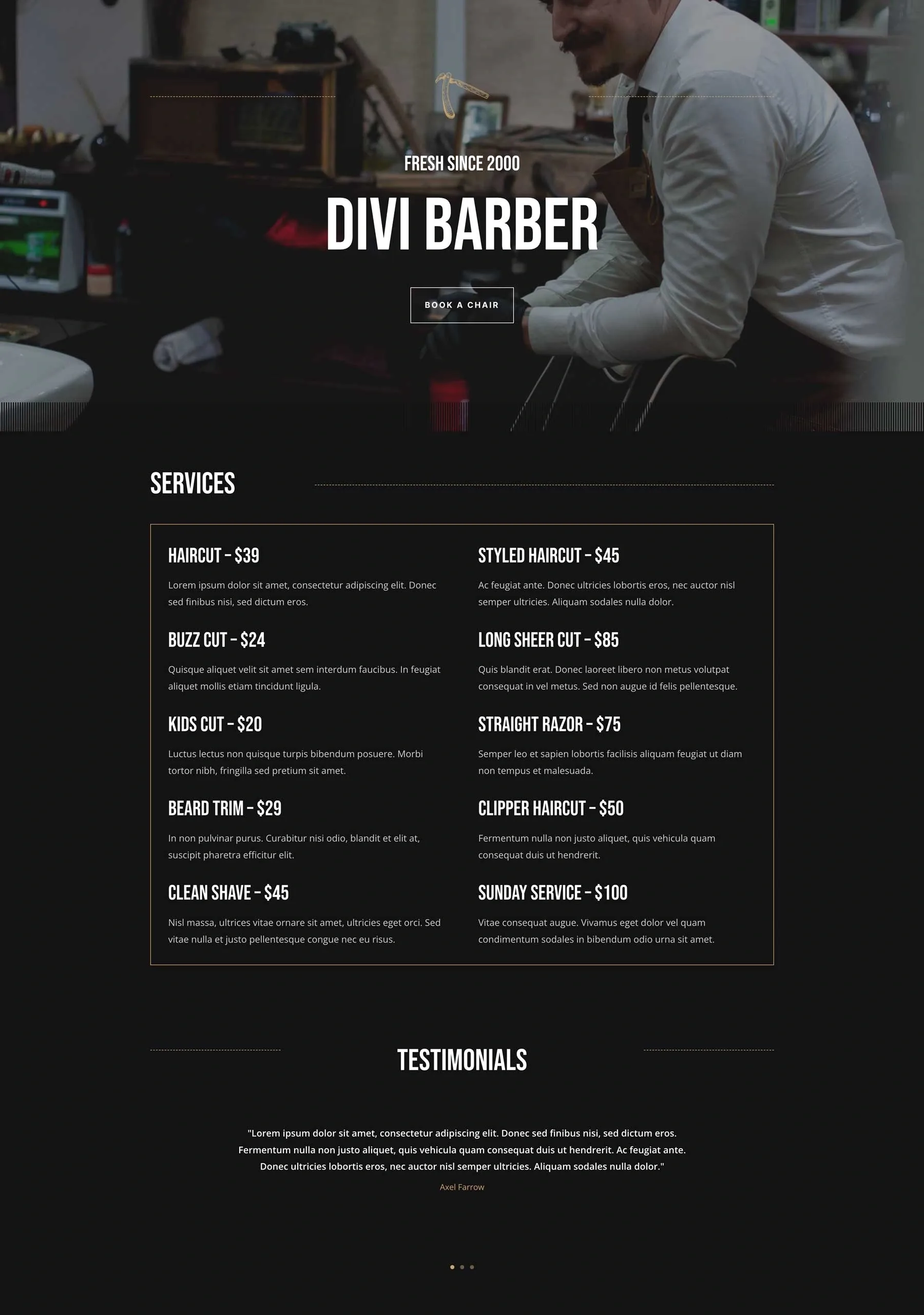 Barber 美容护理WordPress模板