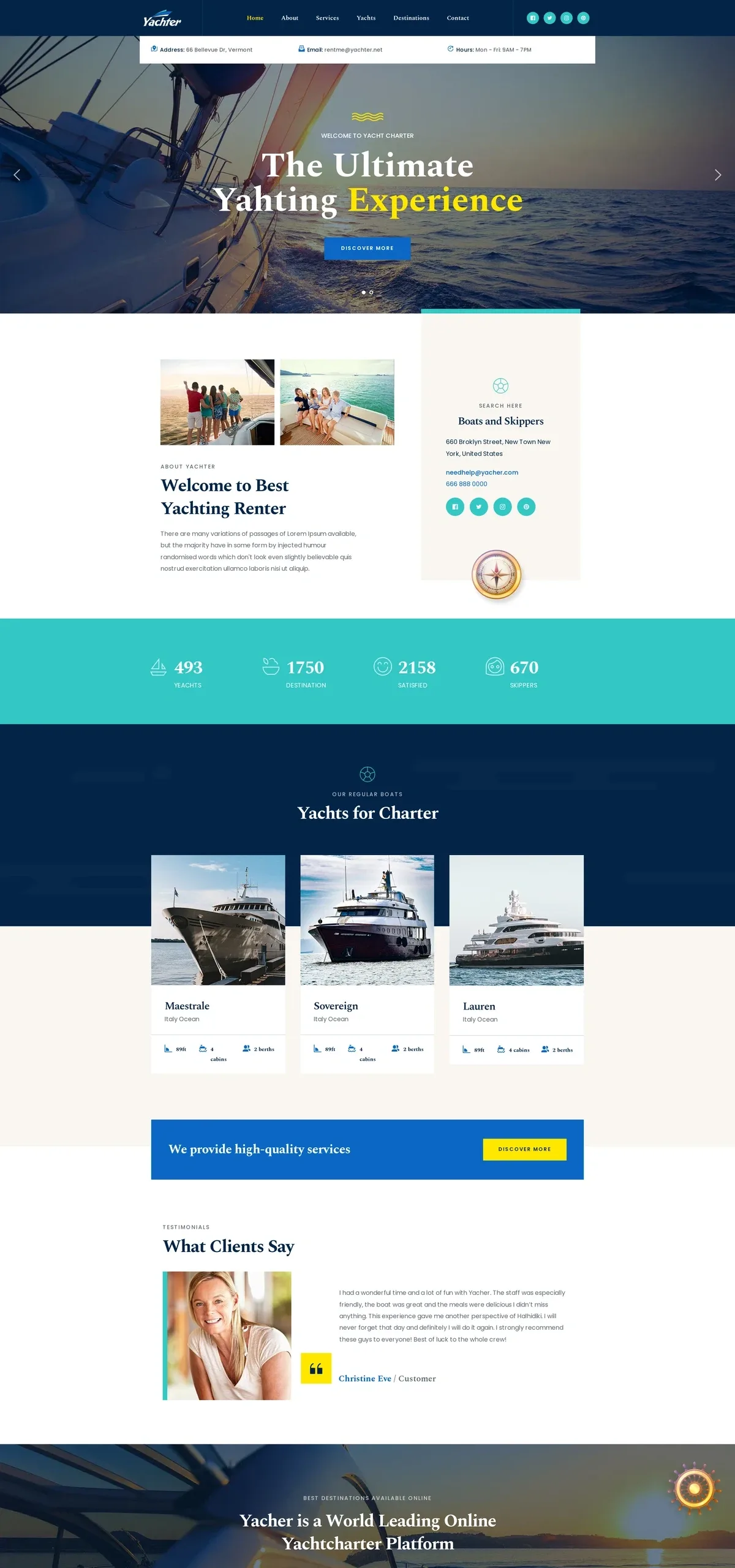 Yachter 游艇租赁WordPress模板