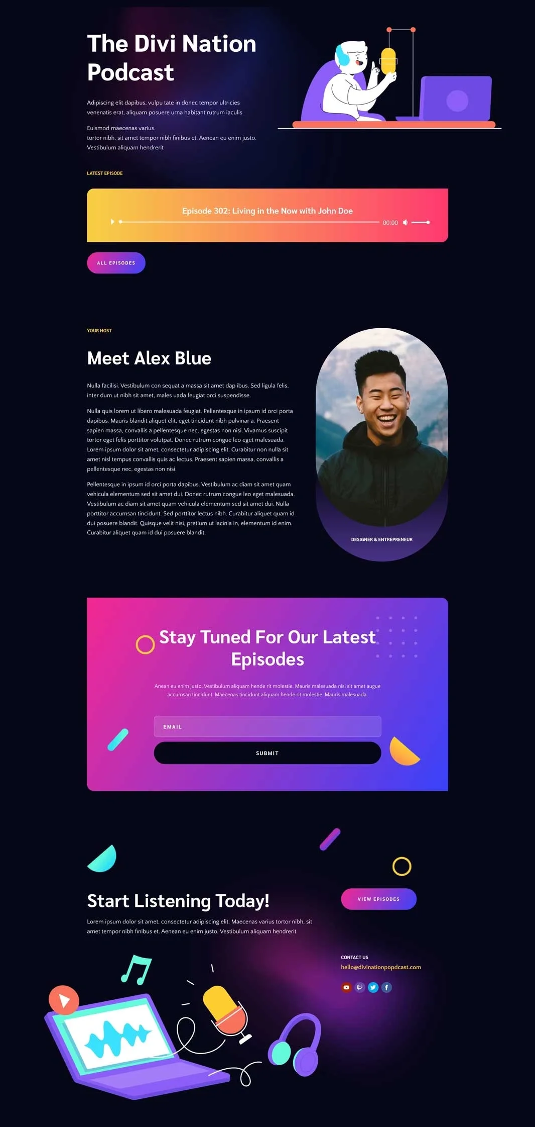 Podcaster 资讯播客WordPress模板