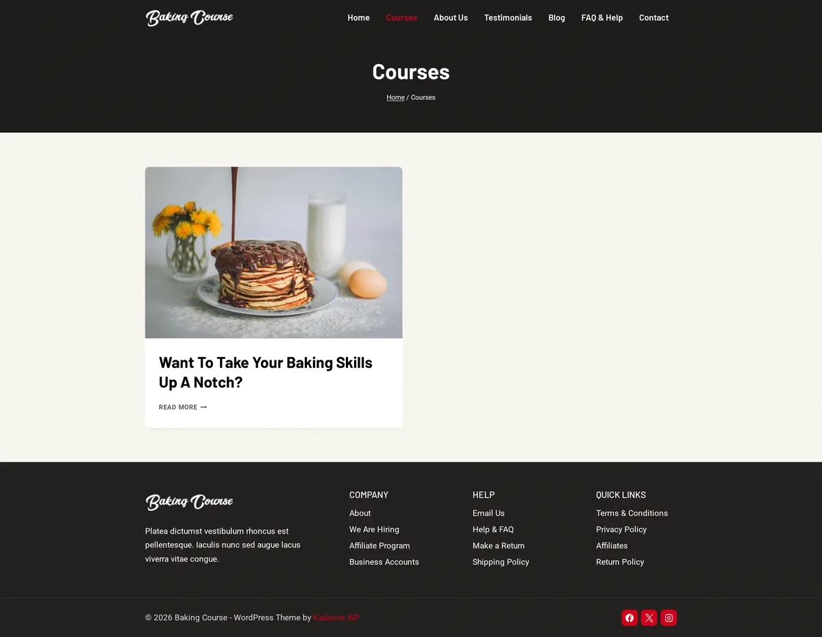 Baking Course 02 课程