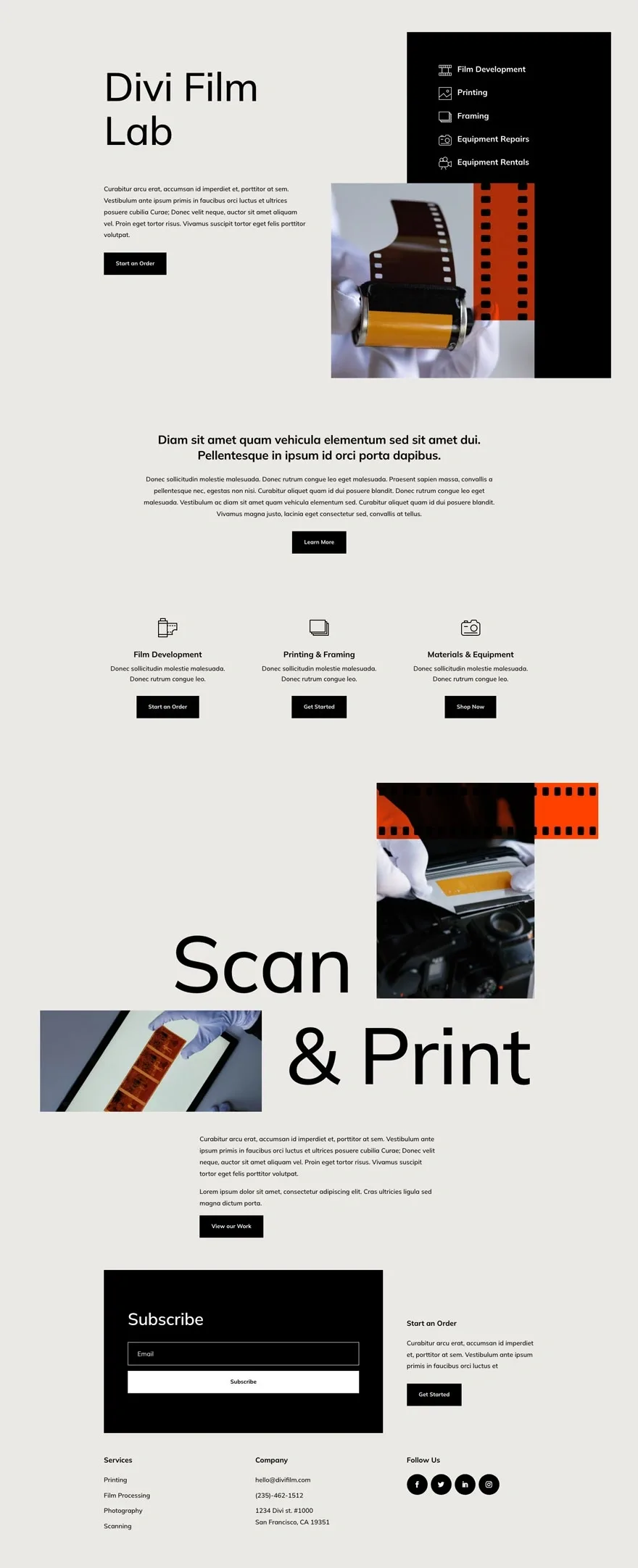 Film Lab 艺术展示WordPress模板