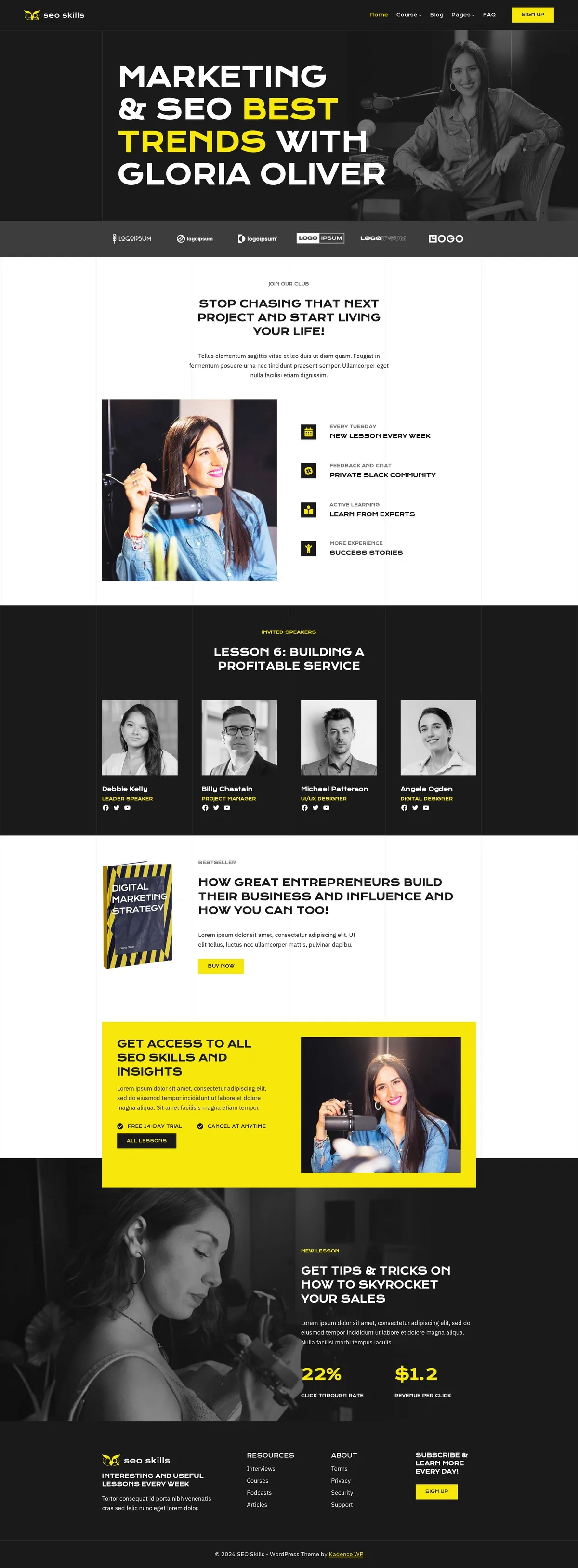 SEO Skills 教育课程WordPress模板