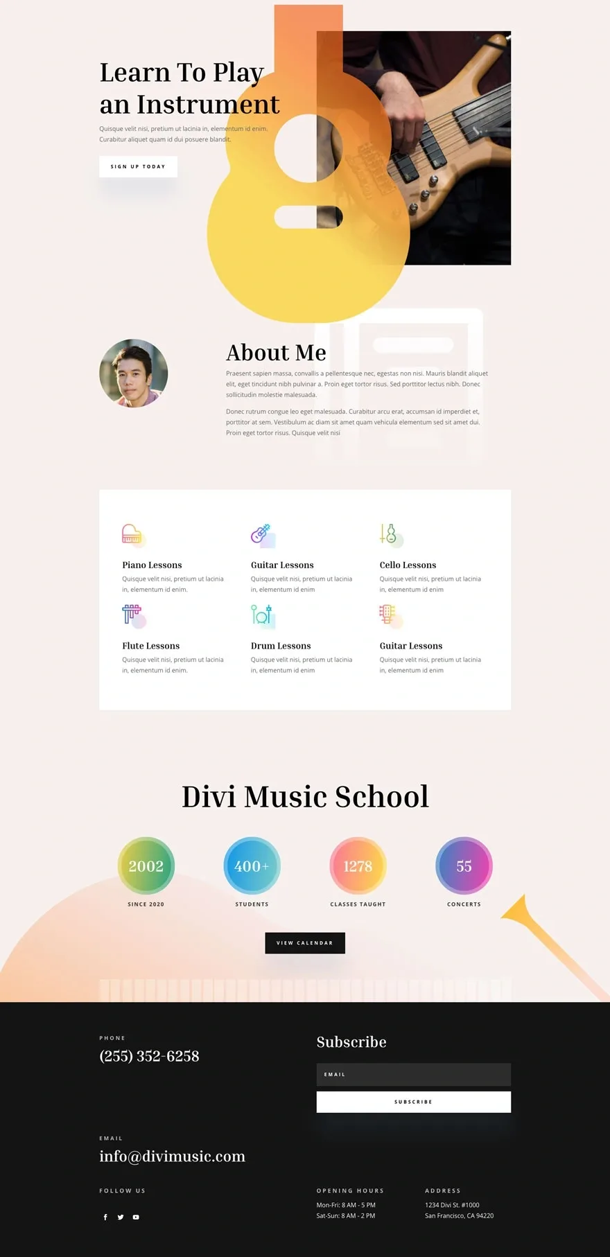 Music Teacher 教育课程WordPress模板