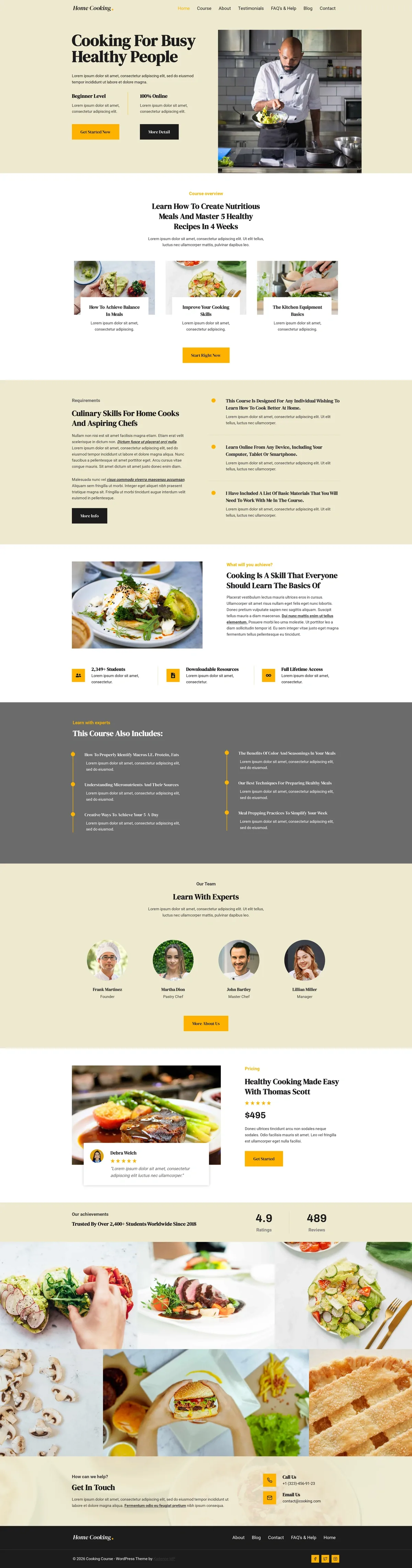 Cooking Course 教育课程WordPress模板