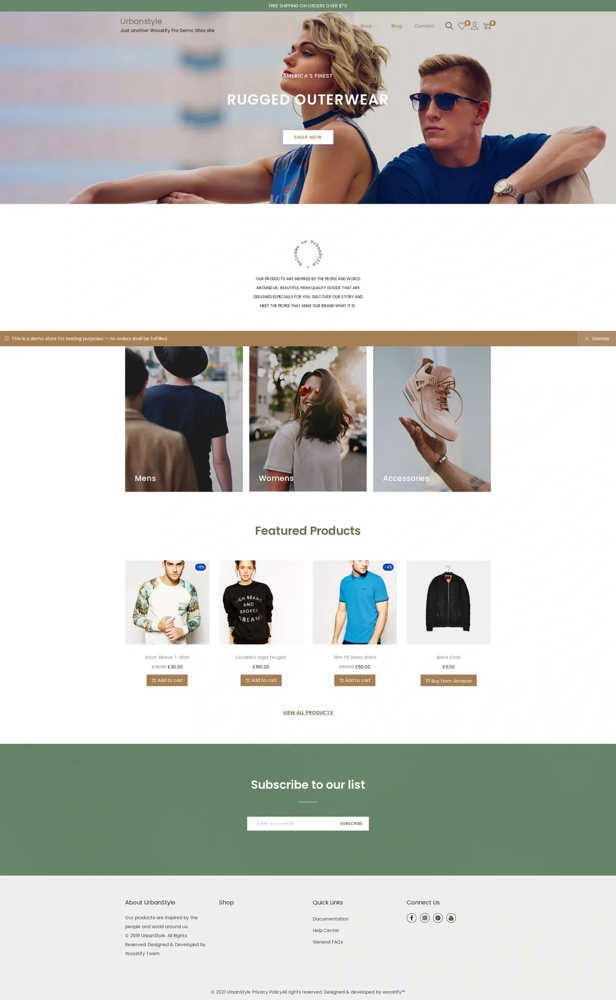 Urbanstyle 服装电商WordPress模板