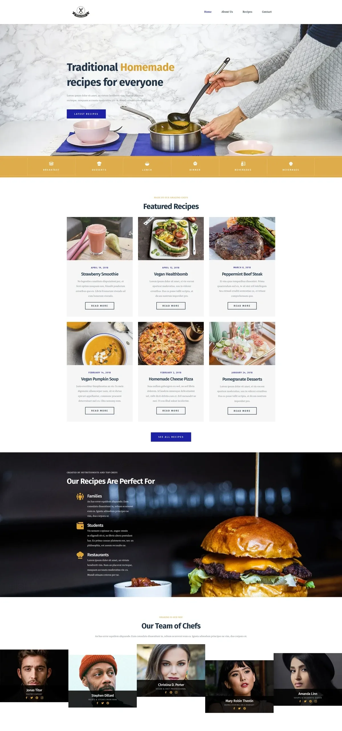 Homefeast 餐饮品牌WordPress模板