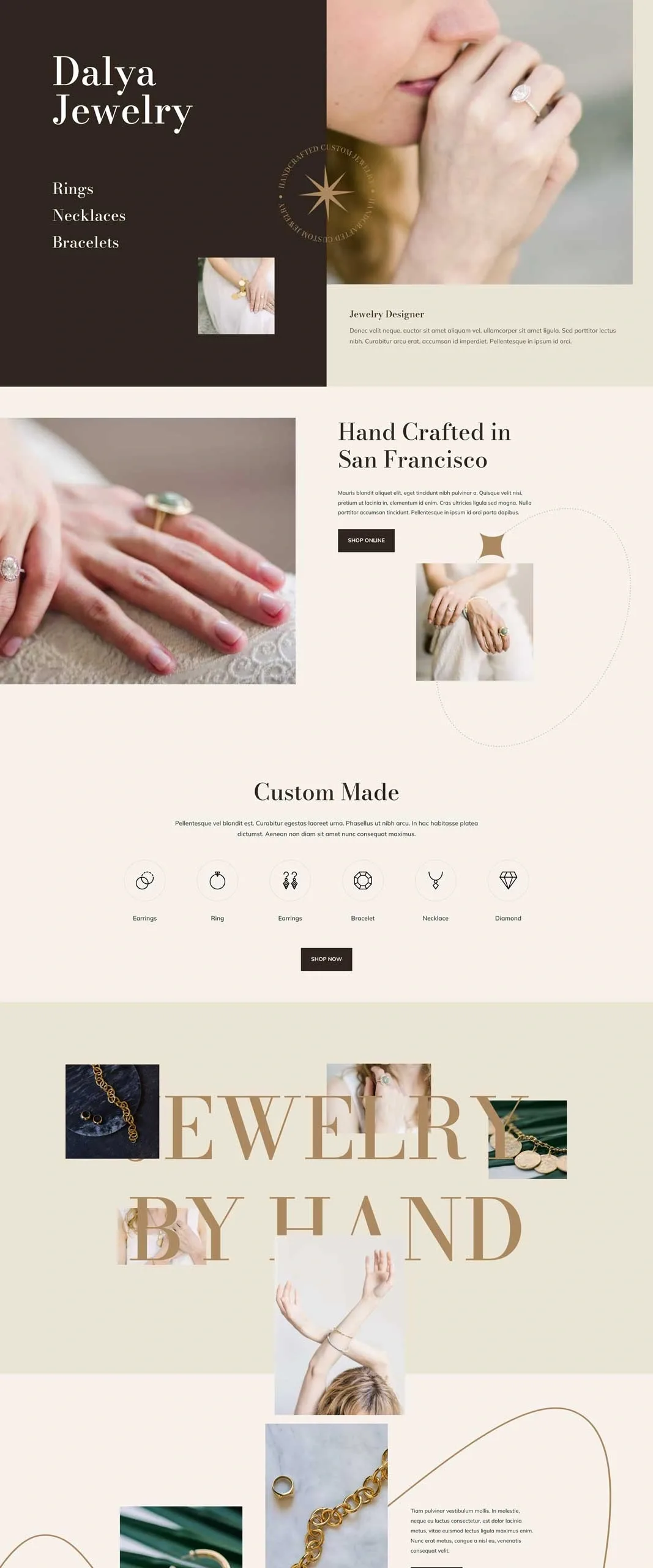 Jewelry Designer 设计作品集WordPress模板