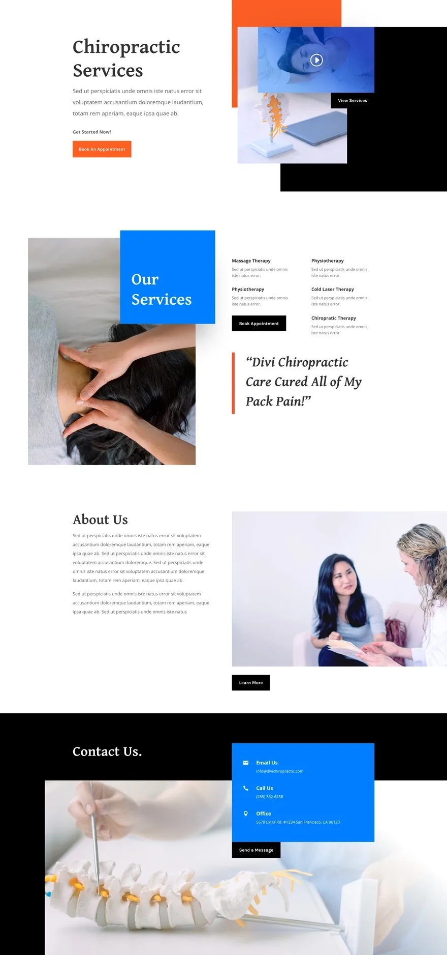 Chiropractor 个人简历作品展示WordPress模板