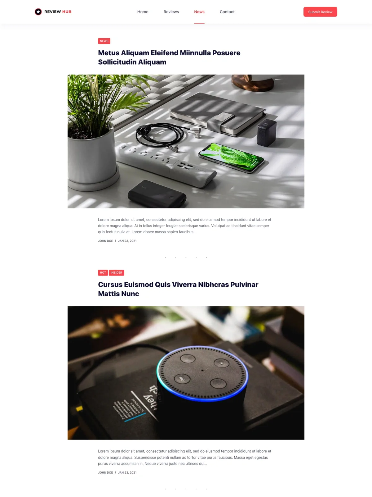 Review Hub 04 部落格页面