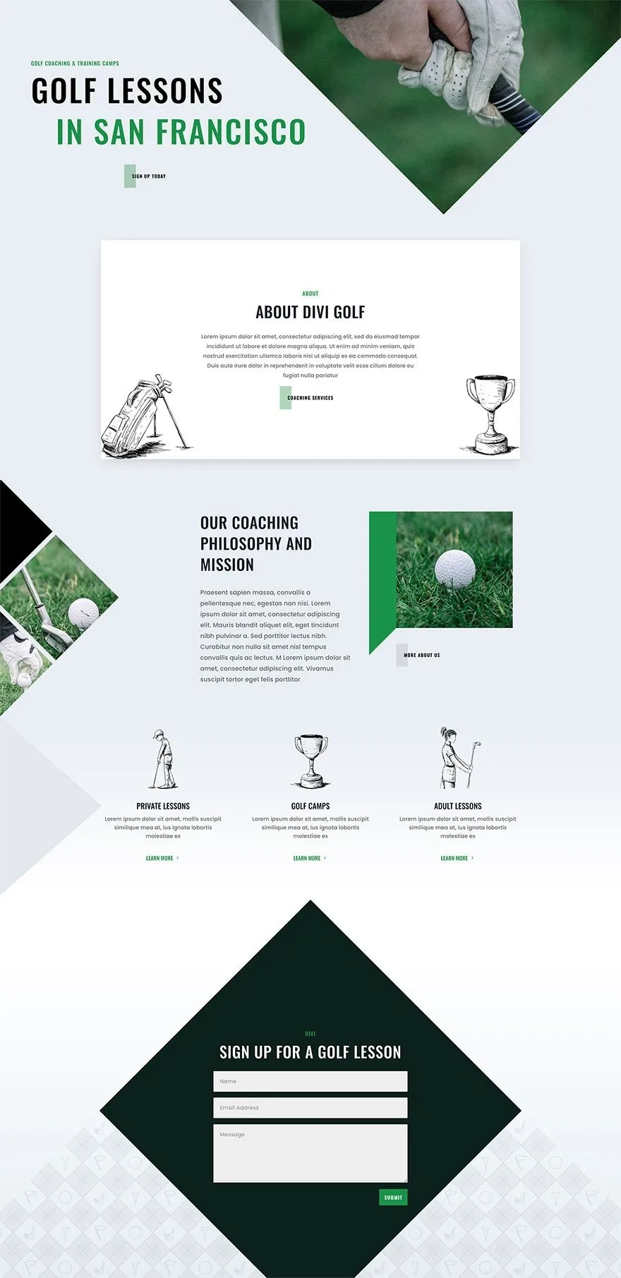 Golf Lessons 体育健身WordPress模板