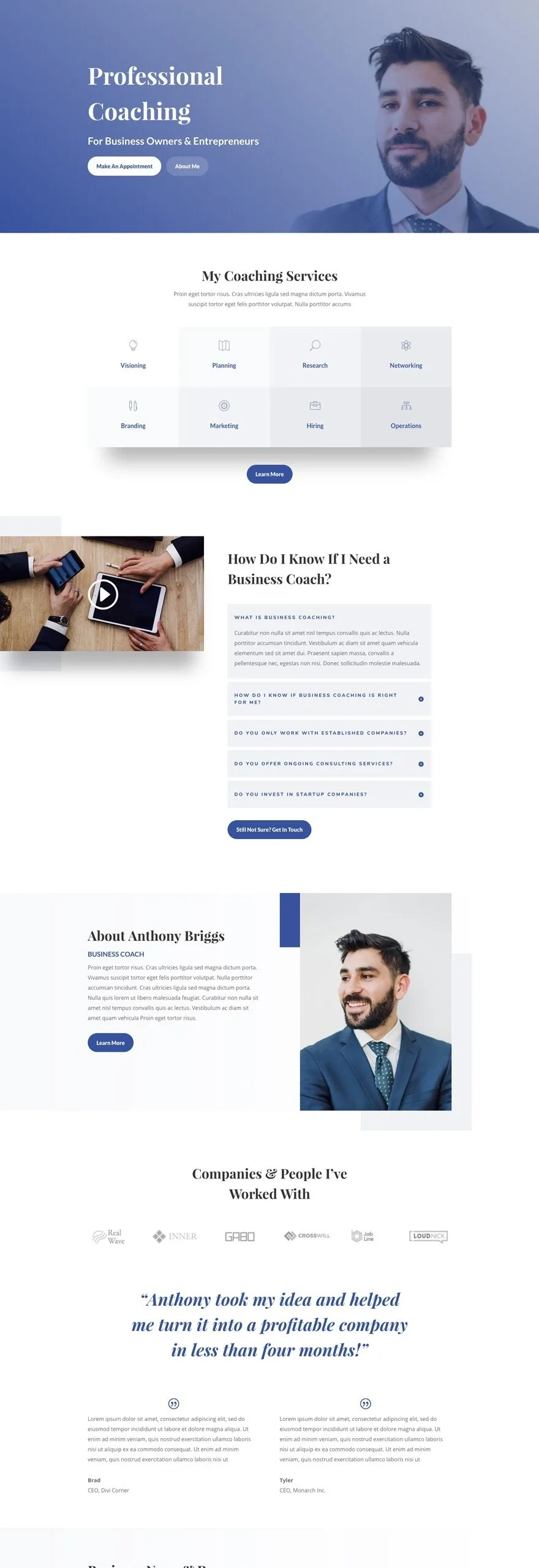 Business Coach 企业顾问WordPress模板