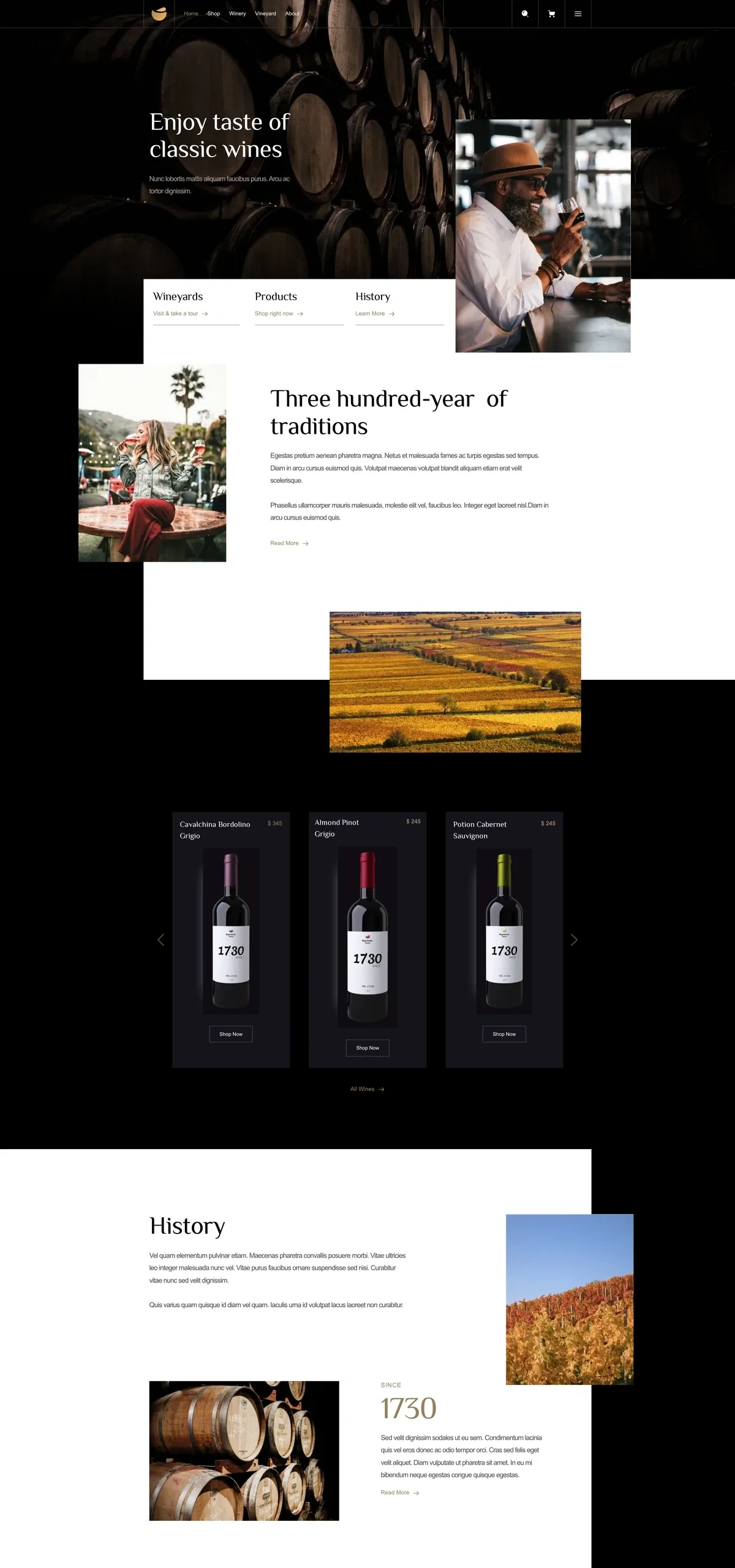 Wine Vine 餐饮品牌WordPress模板