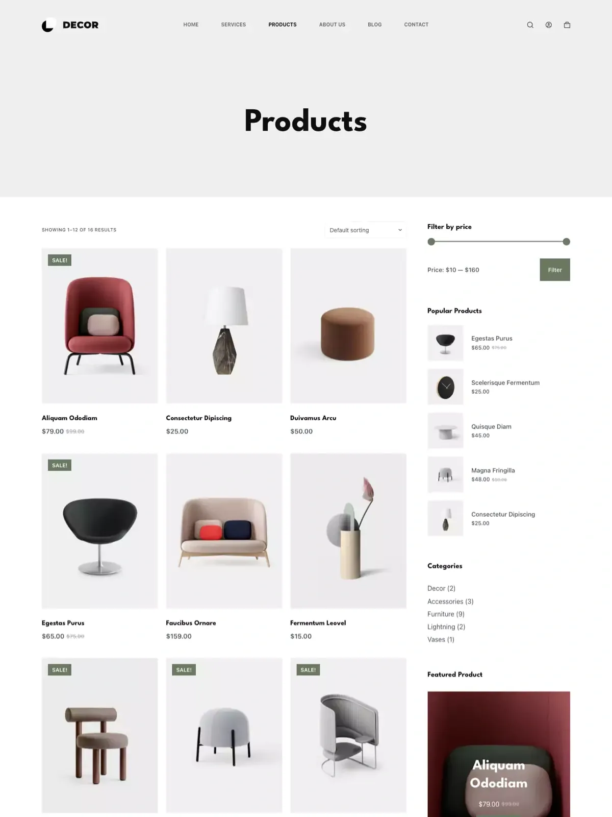 Home Decor 02 商店页面