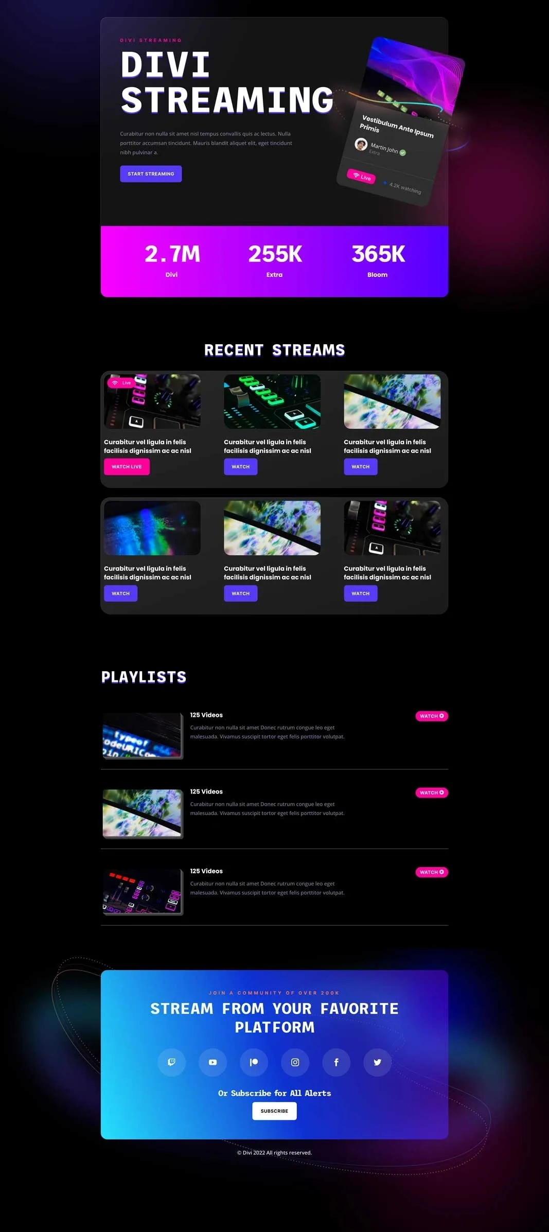 Streamer 游戏娱乐WordPress模板