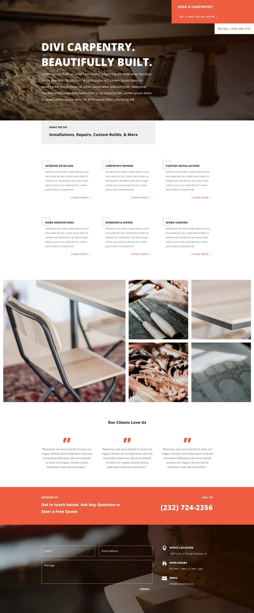 Carpenter 2 木工装修WordPress模板