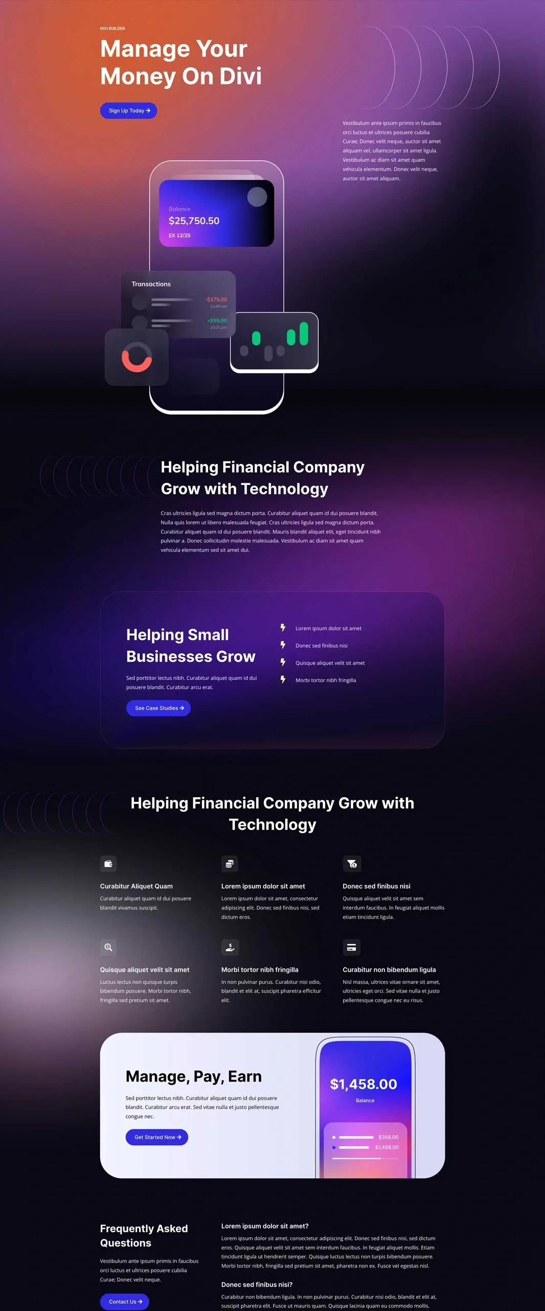 Financial Technology 软件App产品WordPress模板