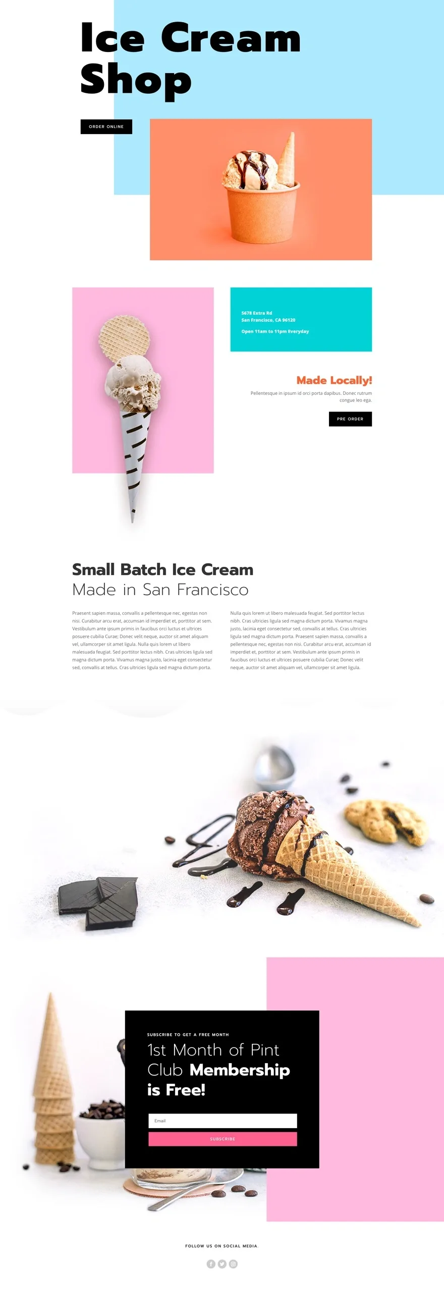 Ice Cream Shop 餐饮品牌WordPress模板