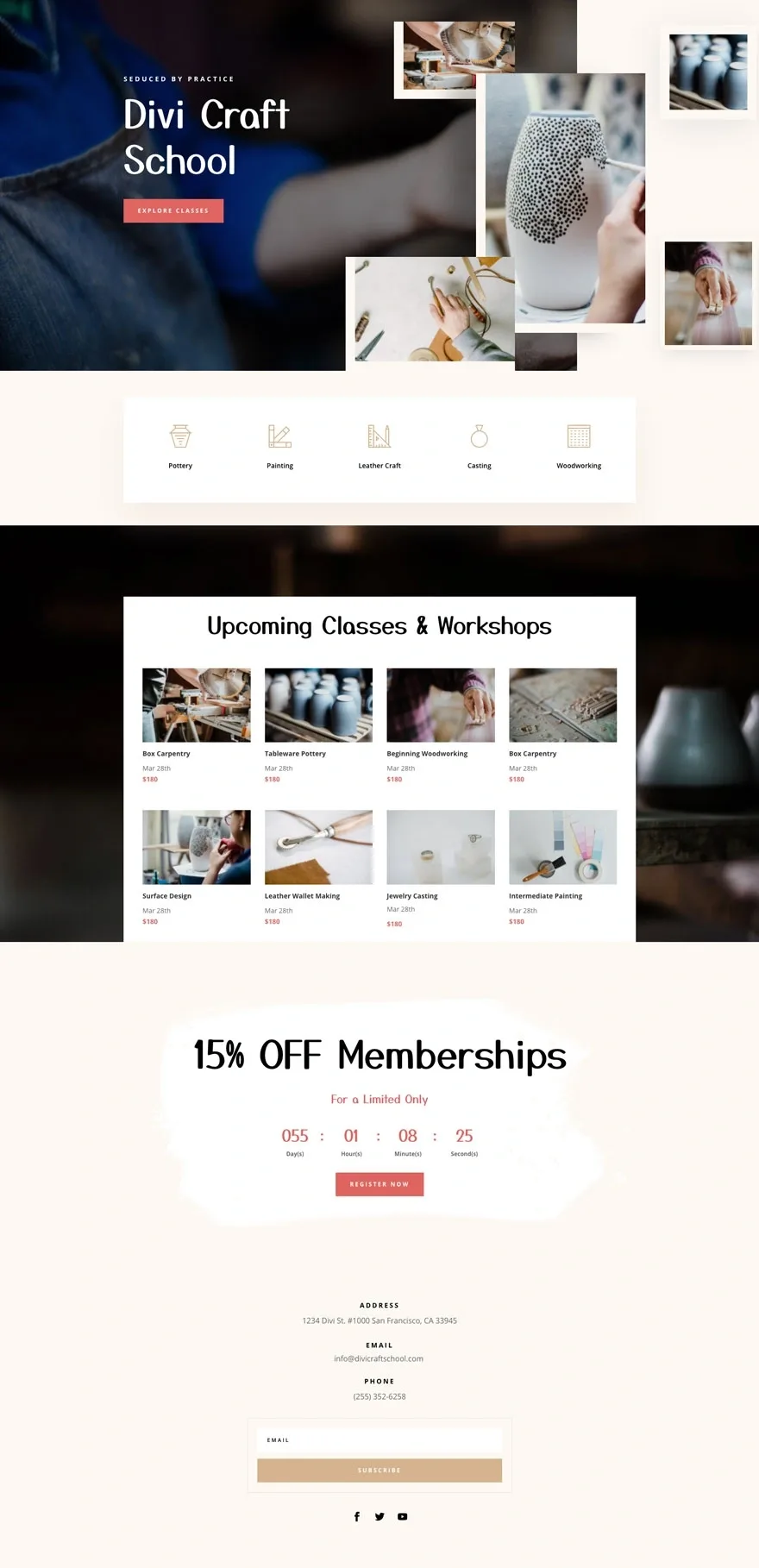 Craft School 教育课程WordPress模板