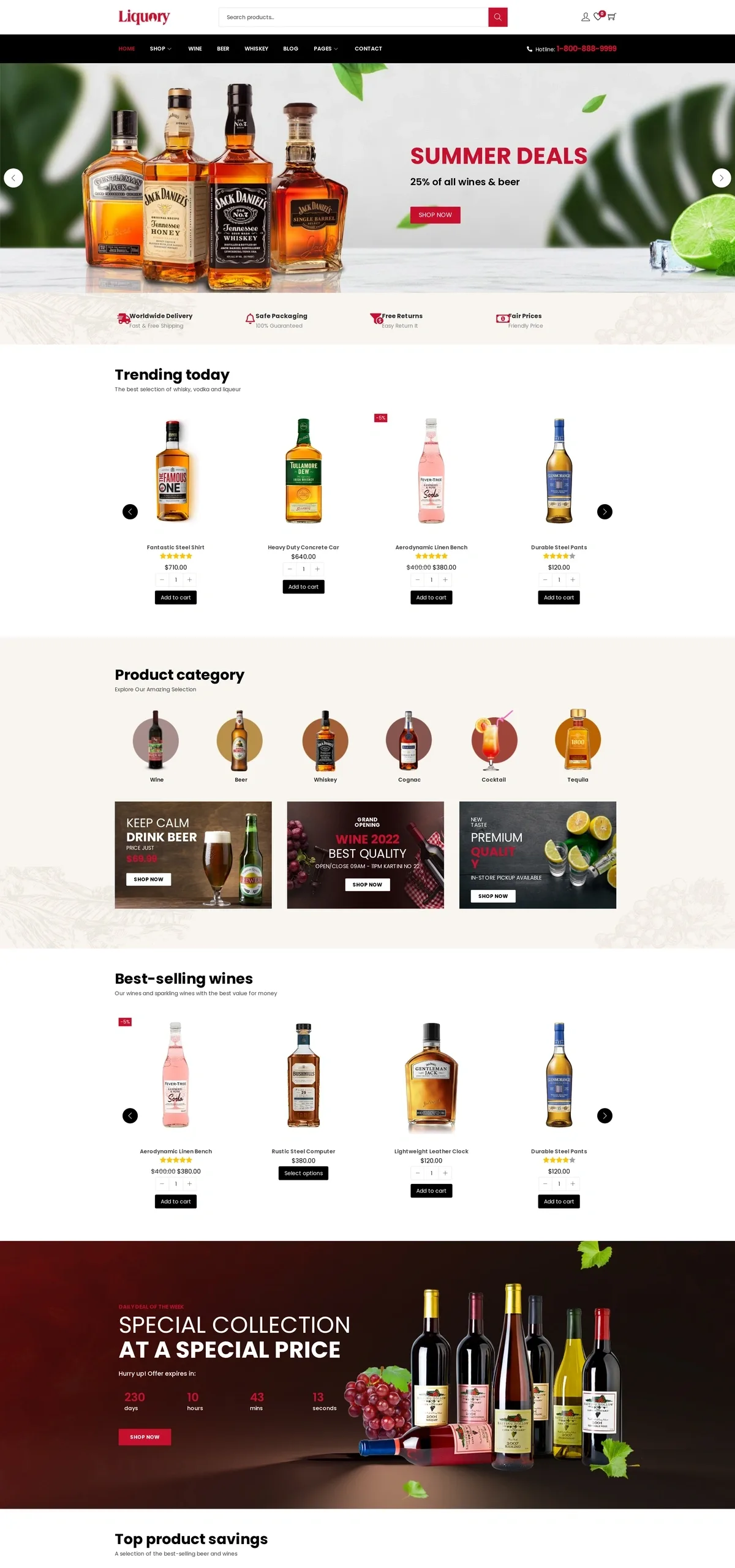 Liquory 饮品电商WordPress模板