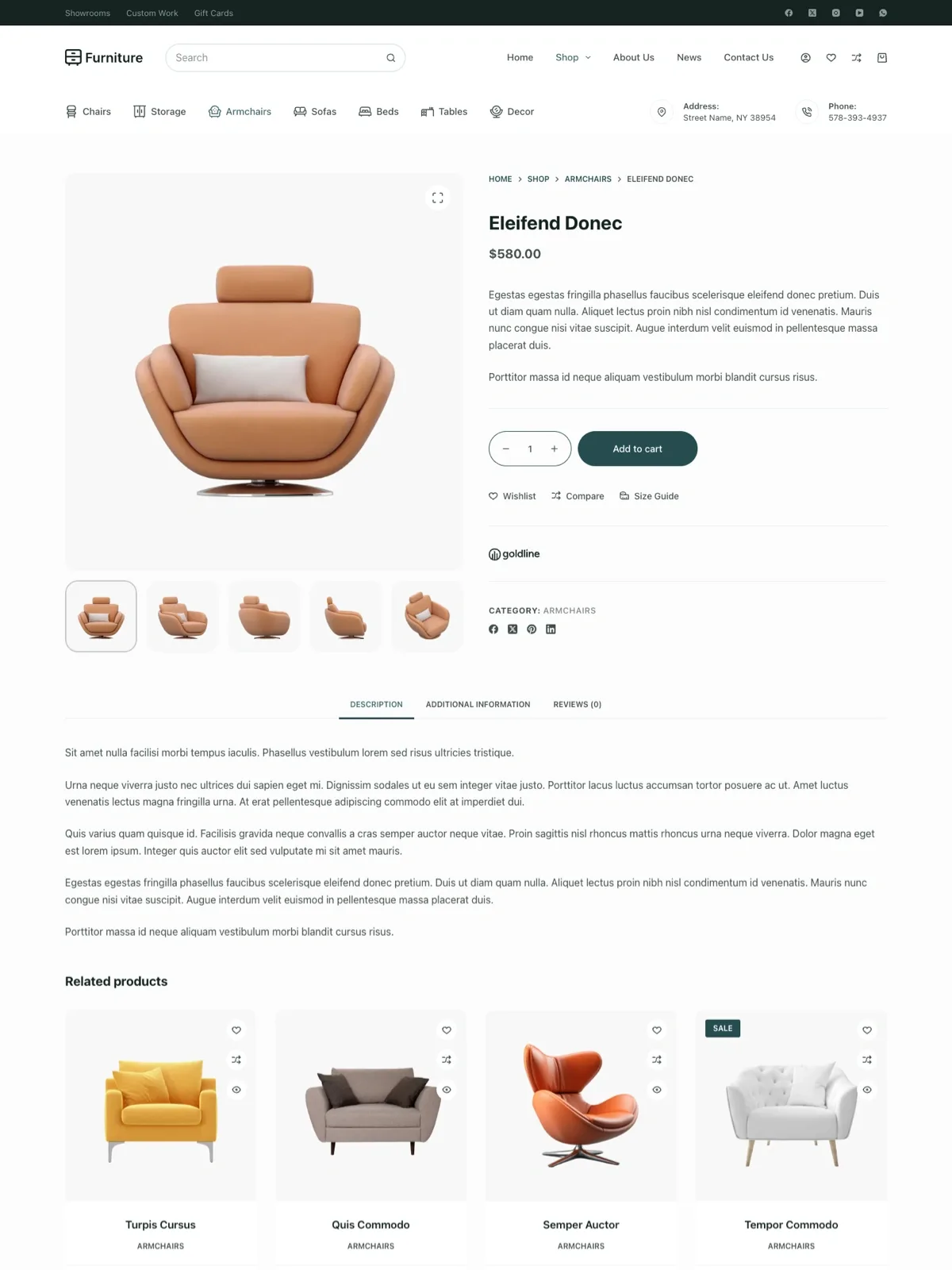 Furniture 单一产品页面