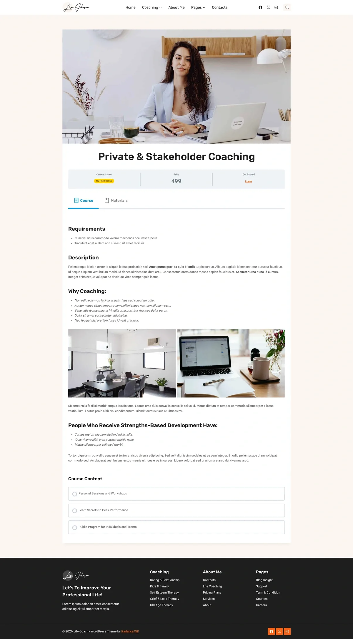 Life Coach 03 课程页面