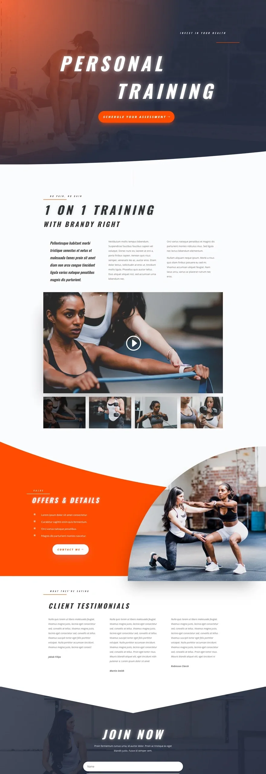 Personal Trainer 健身瑜伽WordPress模板
