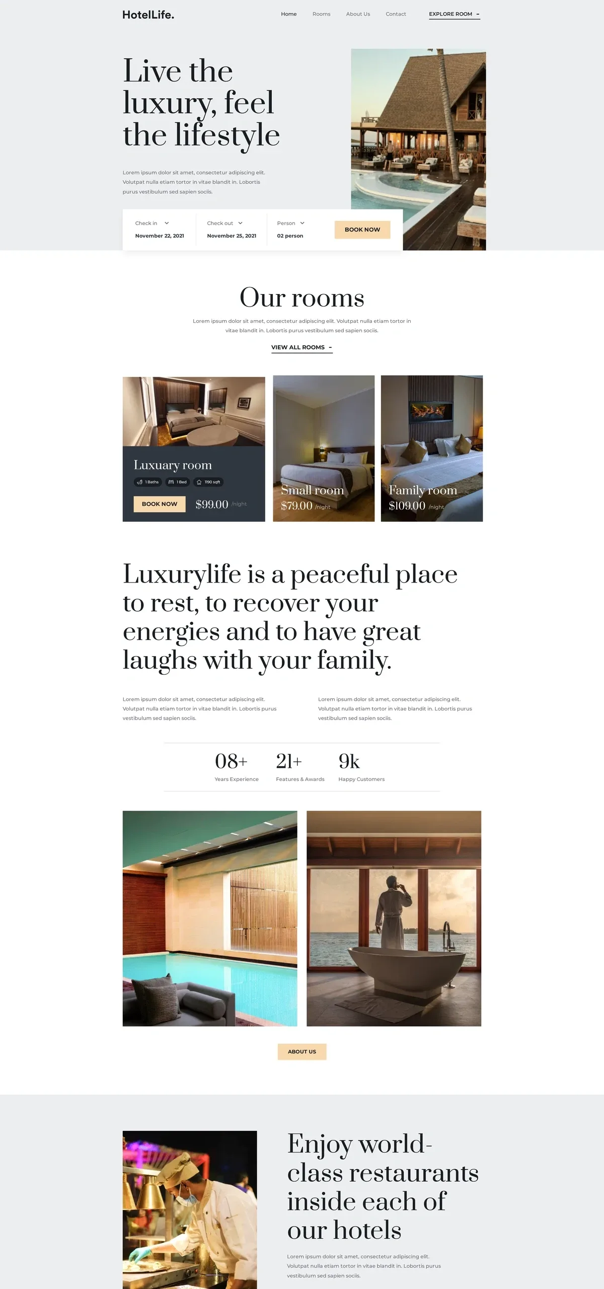 Hotel Life 旅游住宿WordPress模板