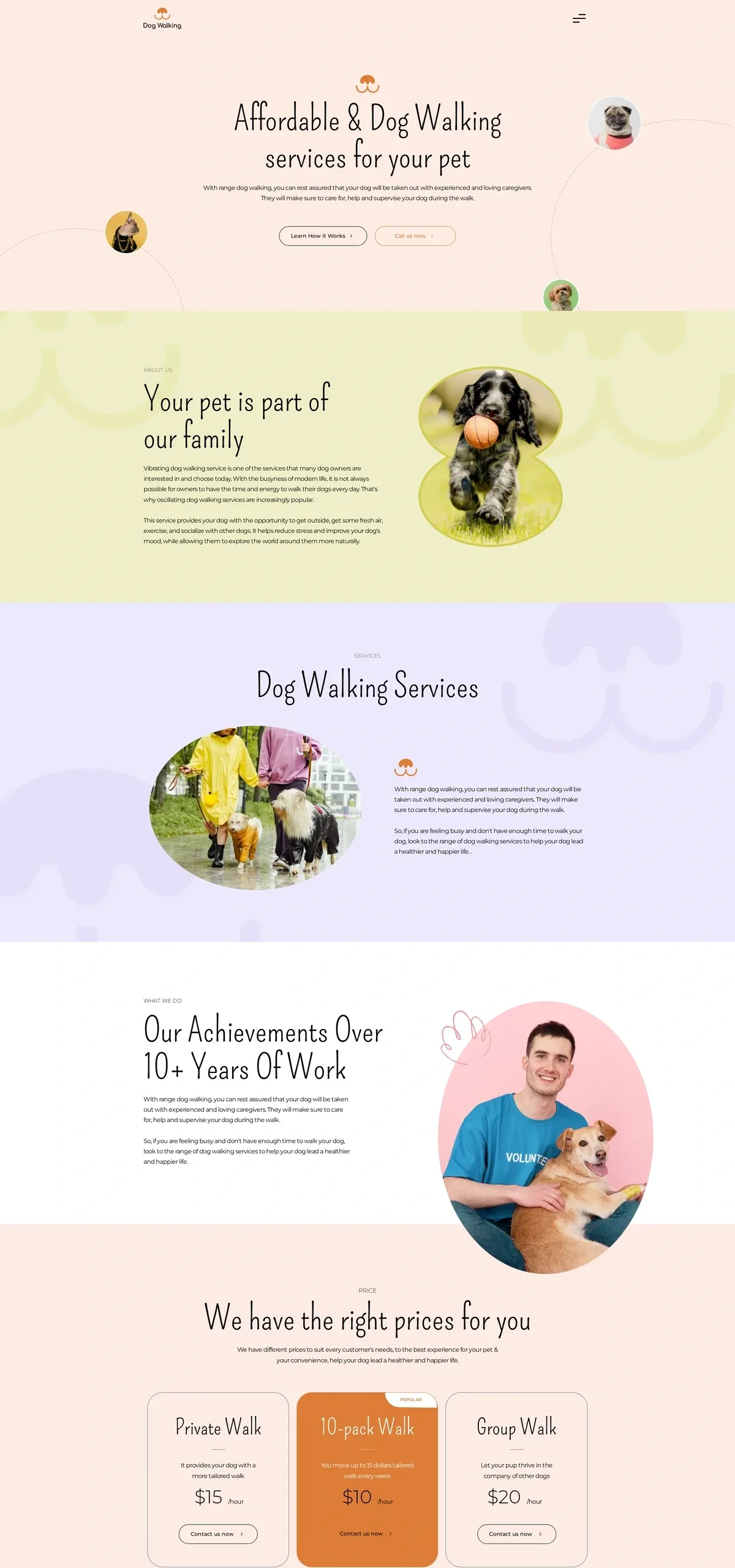Dog Walking 宠物动物WordPress模板