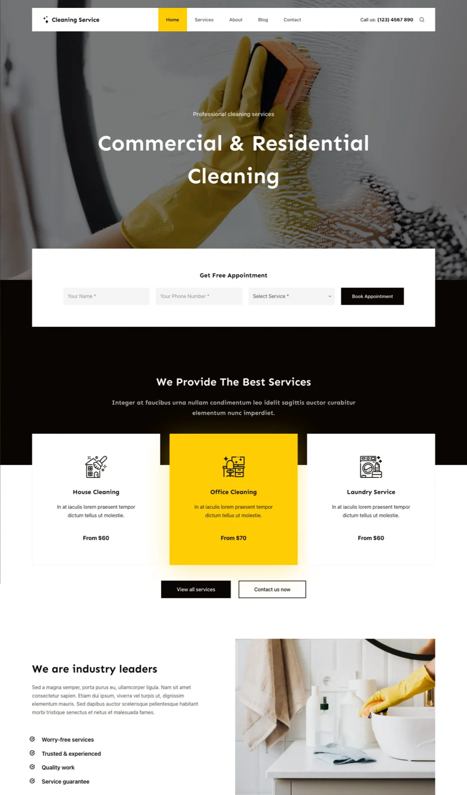 Cleaning Service 维修服务WordPress模板