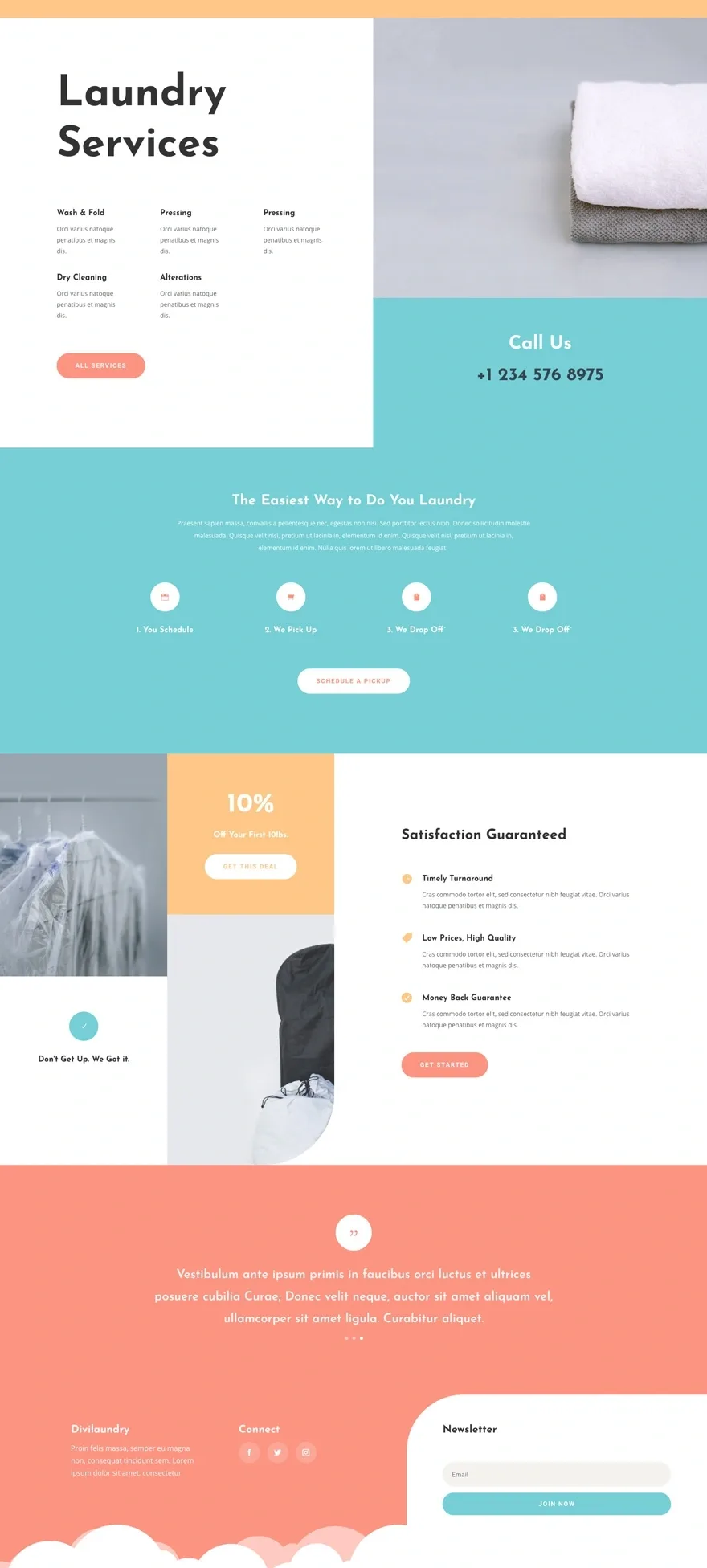 Laundry Services 洗衣服务WordPress模板