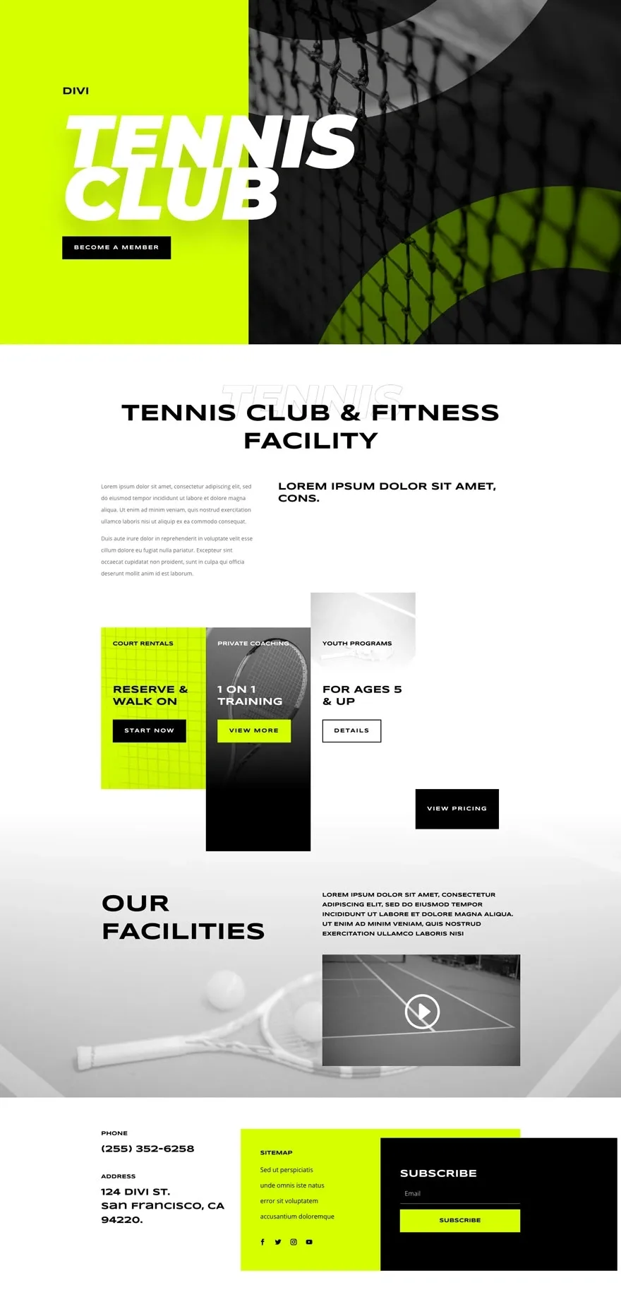 Tennis Club 体育健身WordPress模板