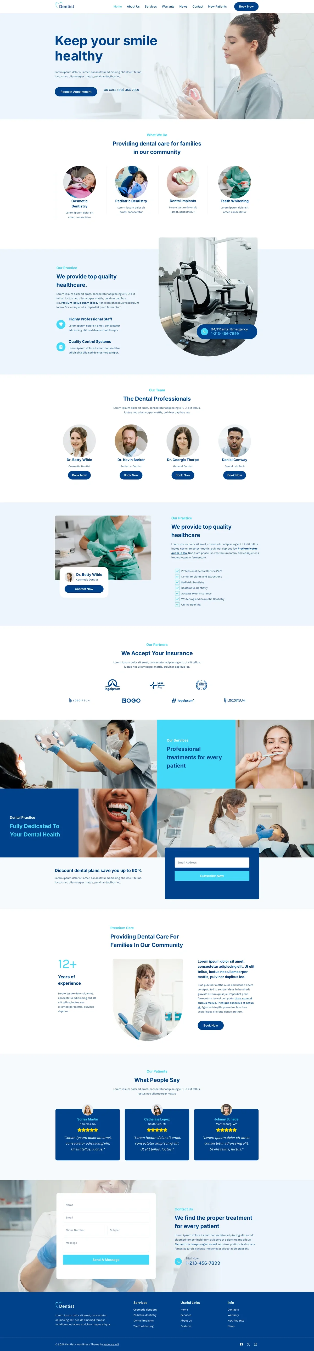 Dentist 健康诊疗WordPress模板
