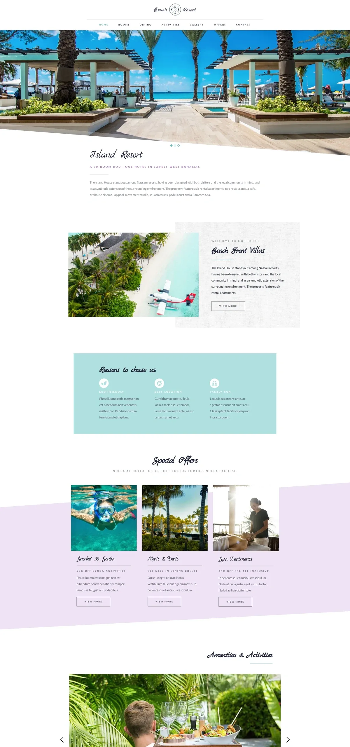 Beach Resort 旅游住宿WordPress模板