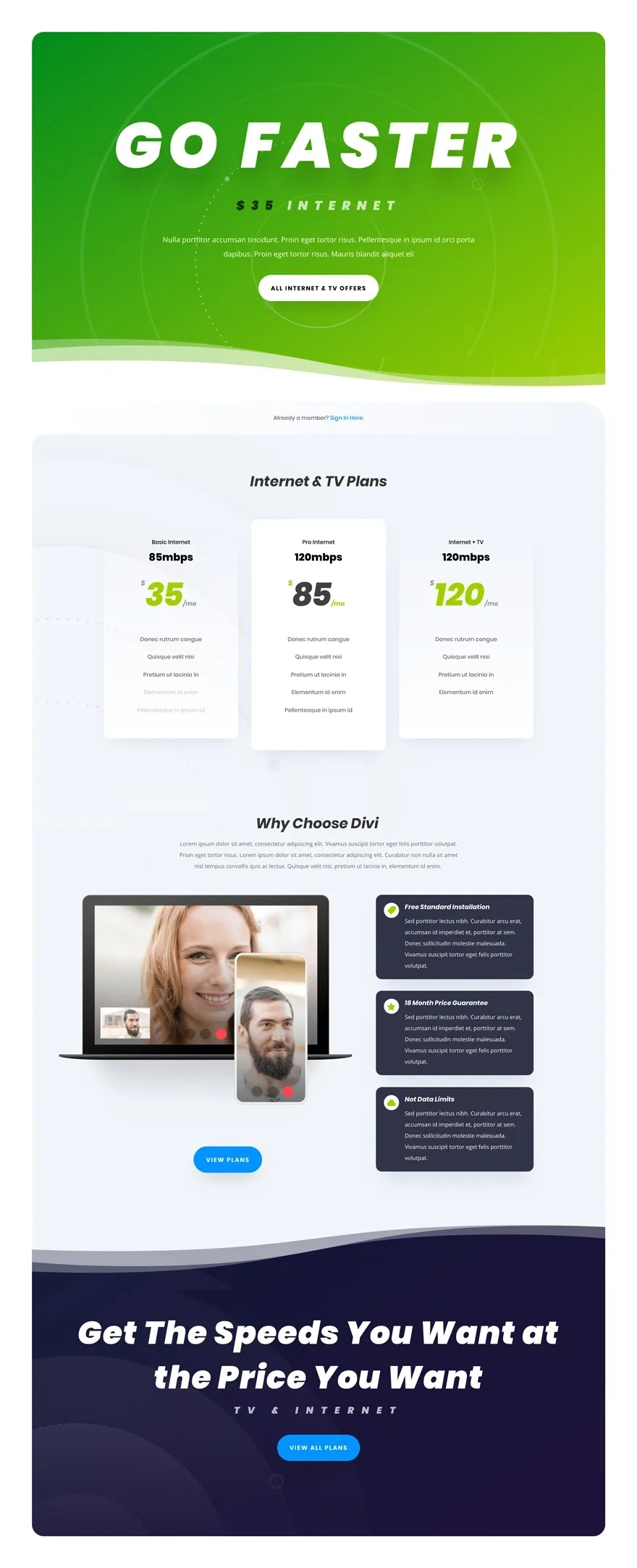 Internet Service Provider 网络服务WordPress模板