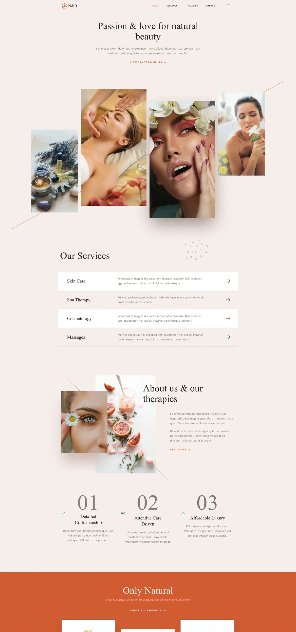 Natural Beauty Spa 美容护理WordPress模板