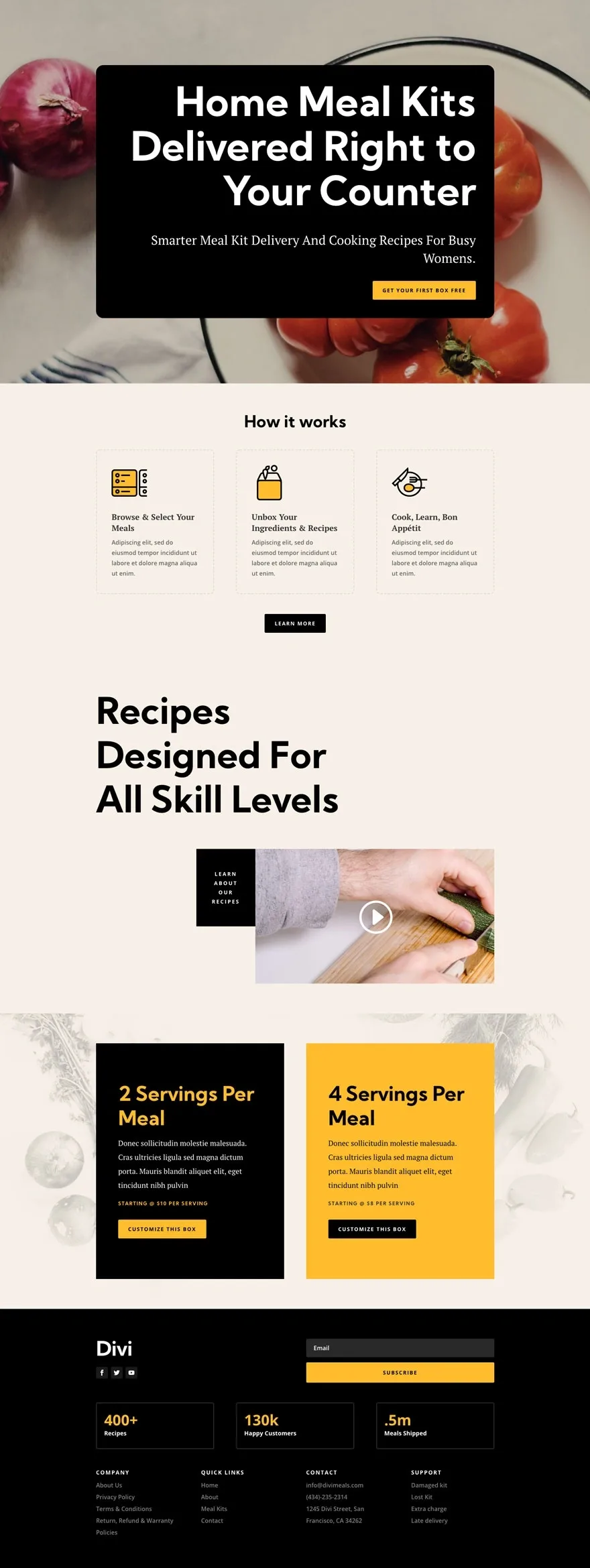 Meal Kit 餐饮品牌WordPress模板