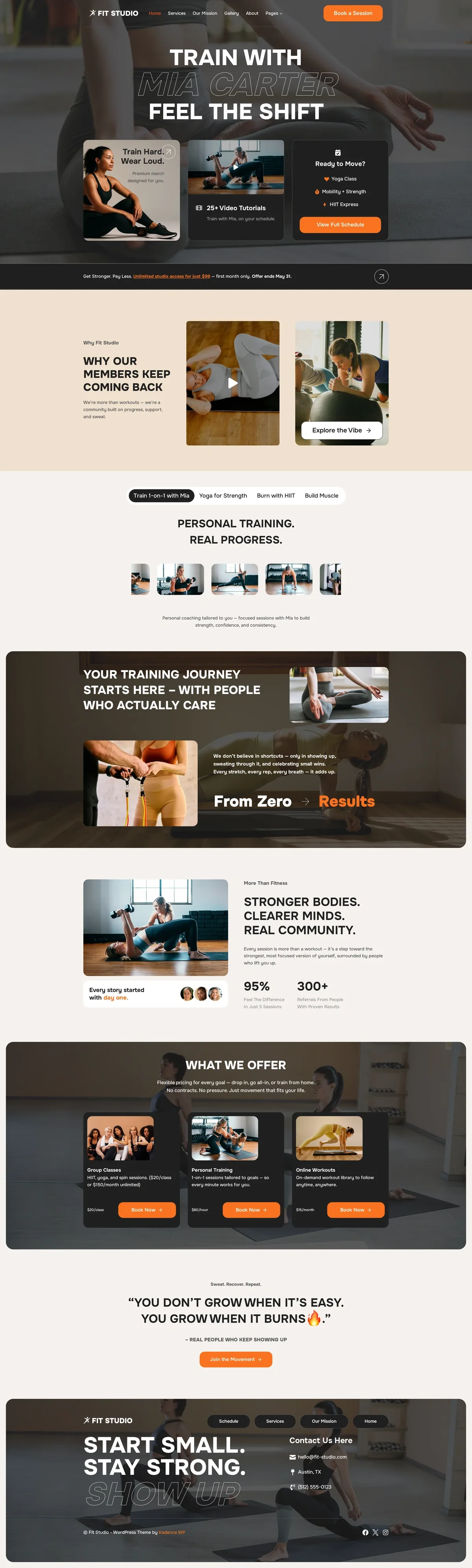 Fit Studio 健康健身WordPress模板