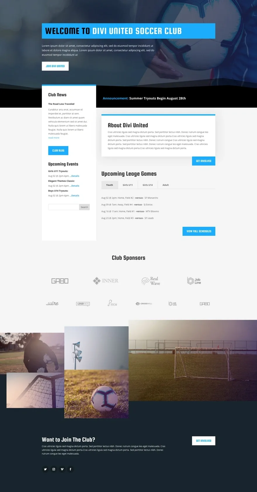 Soccer Club 体育健身WordPress模板