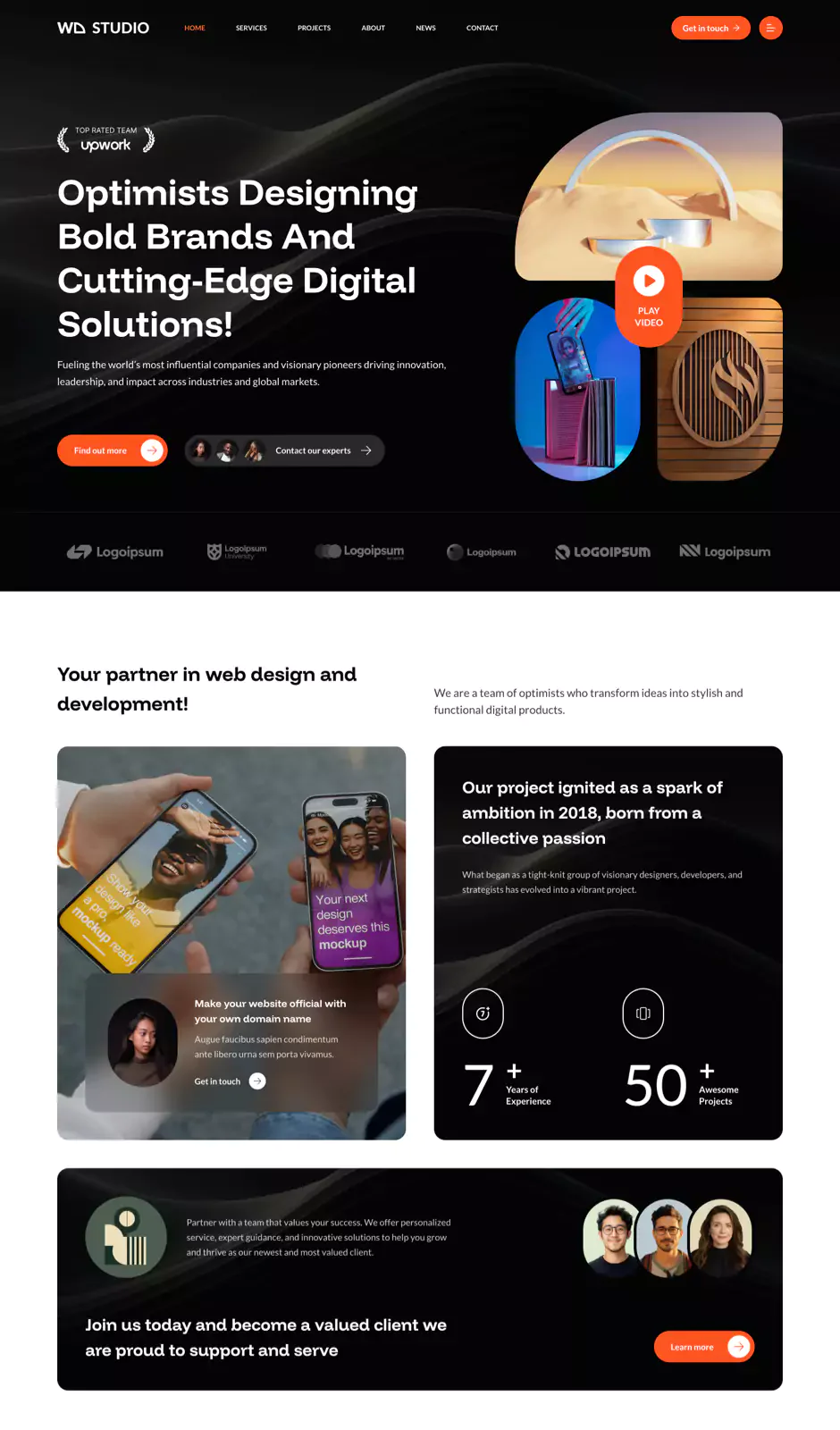 Web Studio 设计作品集WordPress模板